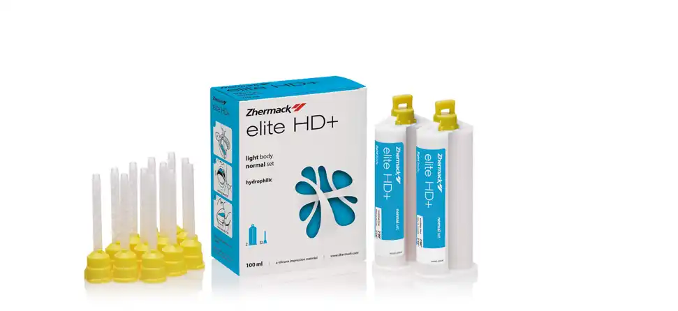 Elite HD+ Light Body VPS Impression Material, Regular Set, 2 x 50 ml Cartridges with 12 Mixing Tips, C203030 thumbnail 2