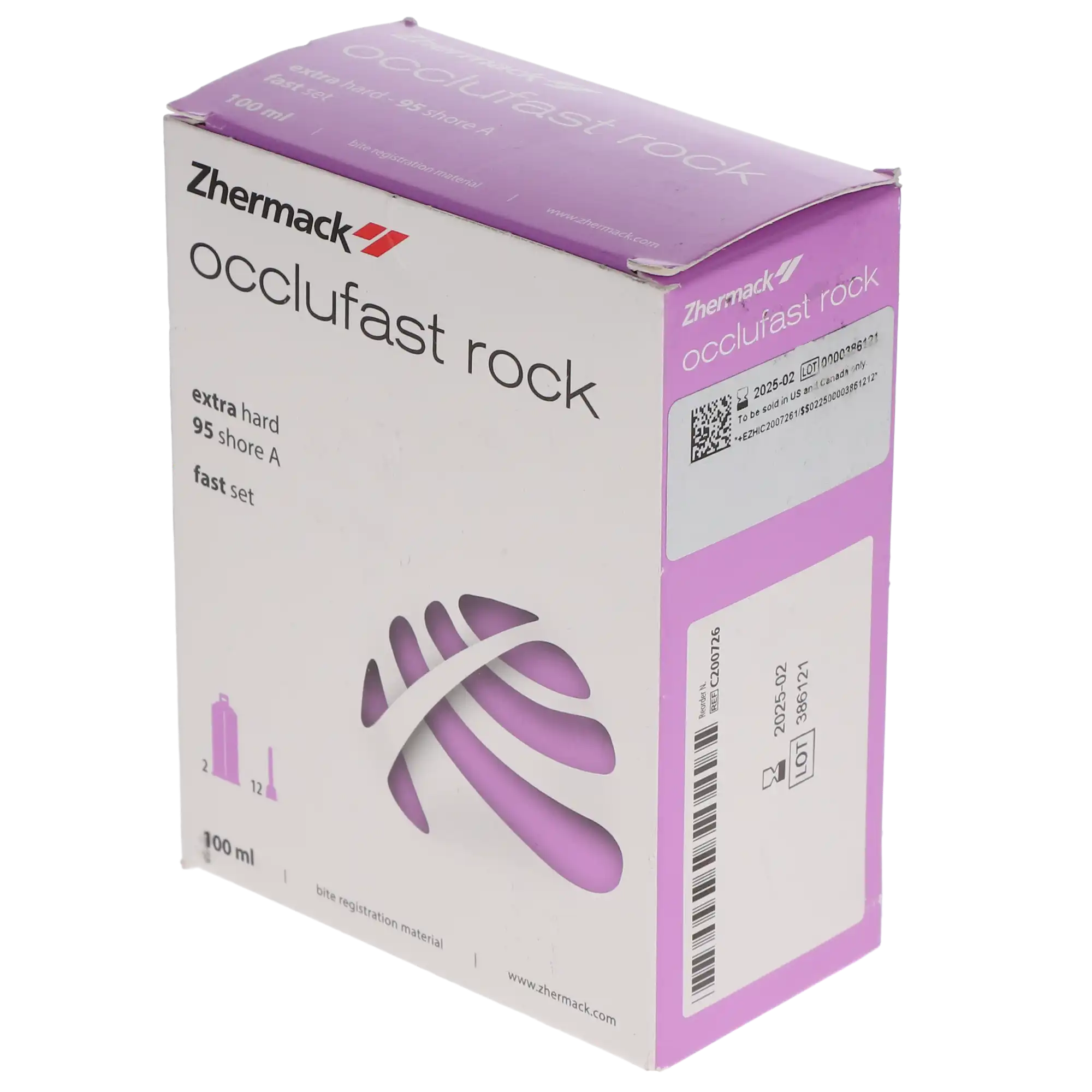 Occlufast Rock Bite Registration Material, A-Silicone, Fast Set 60 Seconds, 2 x 50 mL Cartridges with 12 Mixing Tips, C200726 thumbnail 4