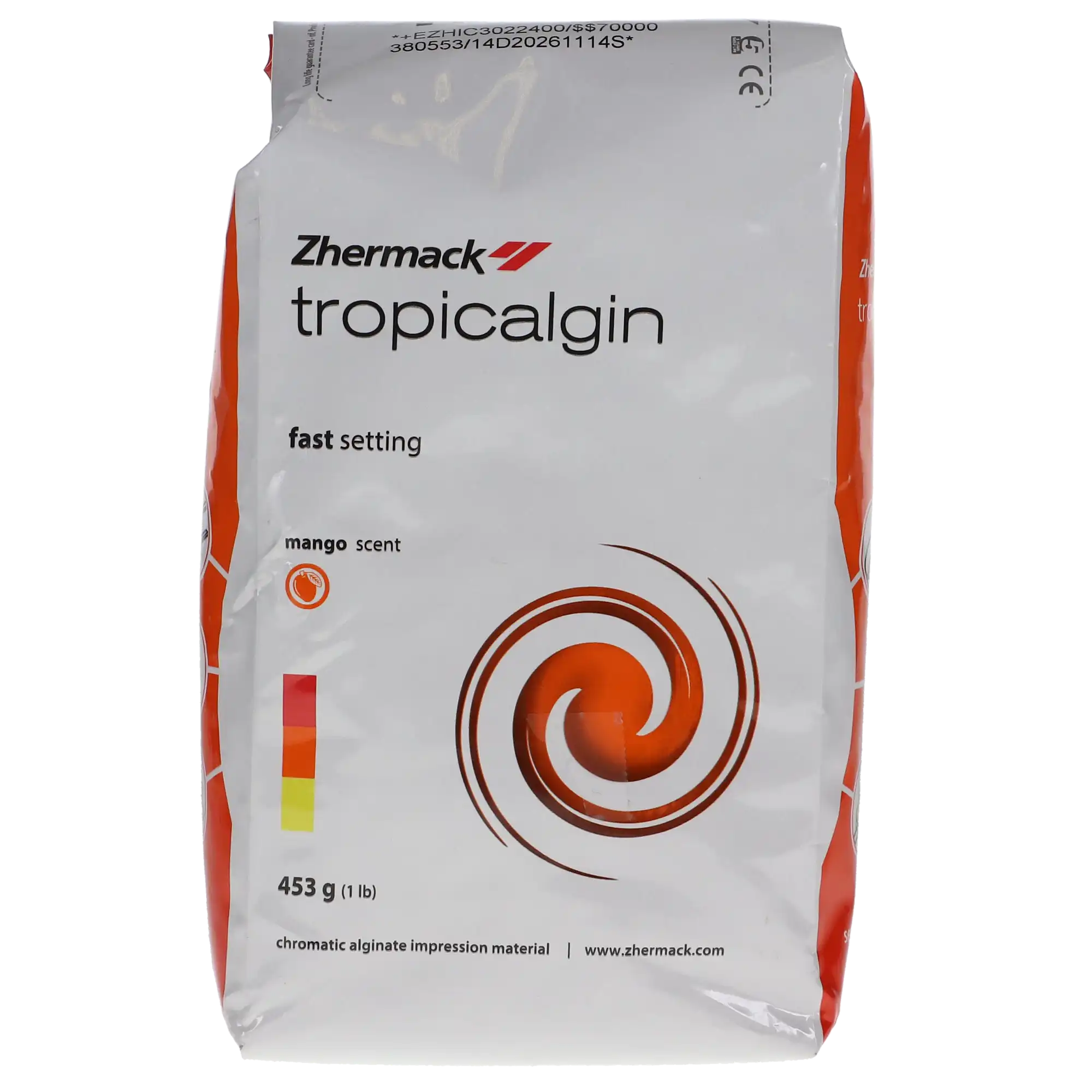 Zhermack Tropicalgin Three-Phase Chromatic Color-Changing Alginate, Fast Set, Mango, 1 lb (453 g) Bag, C302240 thumbnail 6