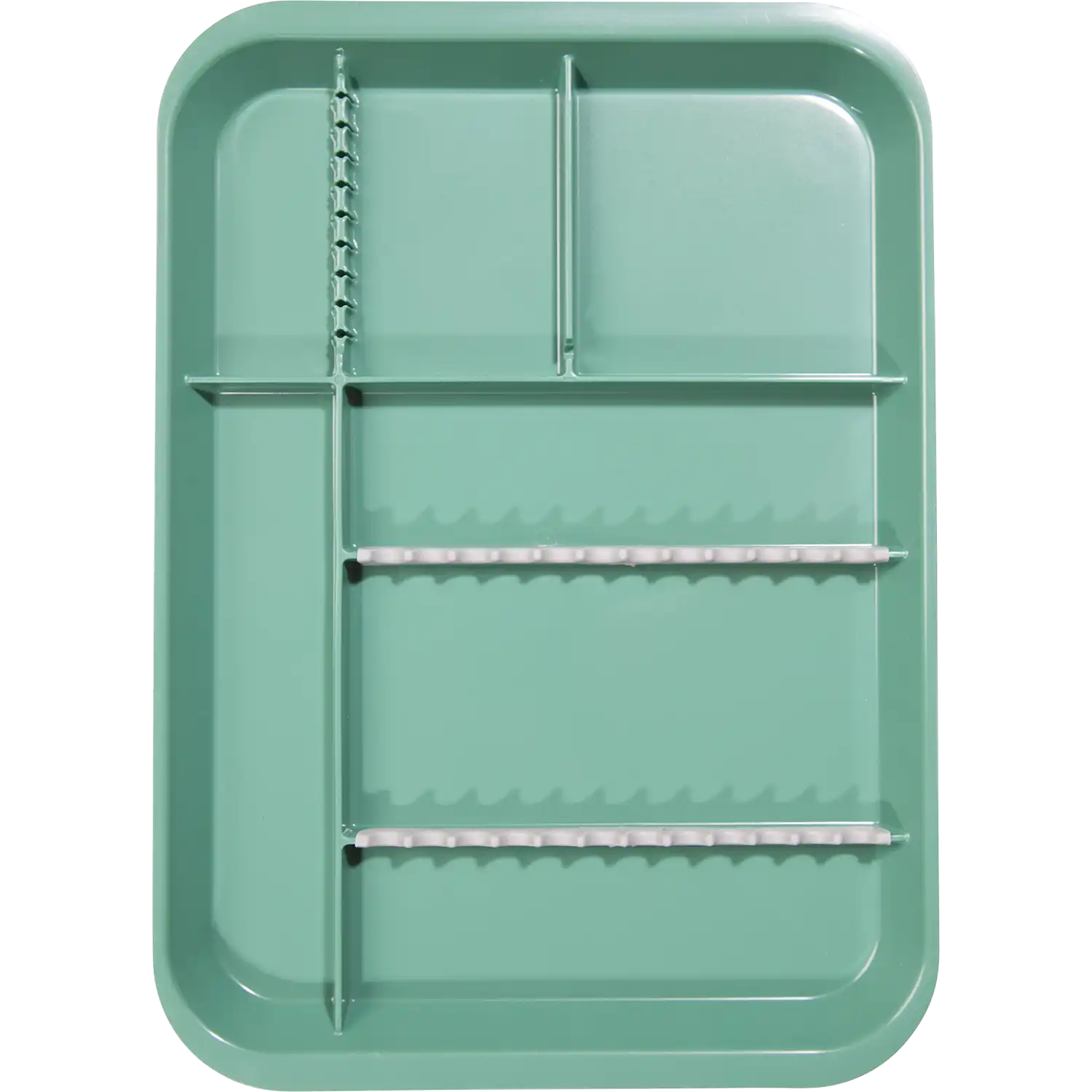 Zirc B-Lok Divided Setup Tray, Green, Size B, 13-3/8" x 9-5/8" x 7/8", 1/Pk, 20Z451D - Zirc Divided B-Lok Setup Tray - Image 1