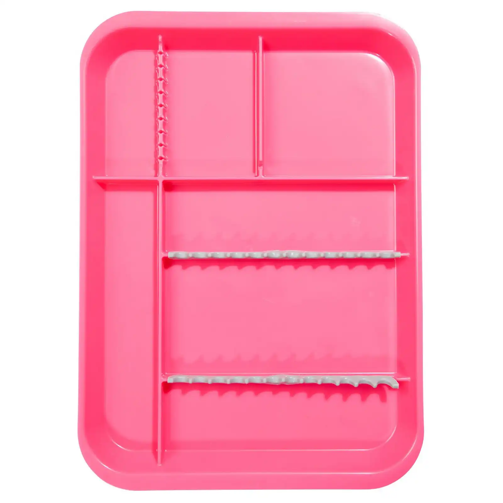 Zirc B-Lok Divided Setup Tray, Size B, Neon Pink, 13-3/8" x 9-5/8" x 7/8", 20Z451S - Zirc Divided B-Lok Setup Tray - Image 1