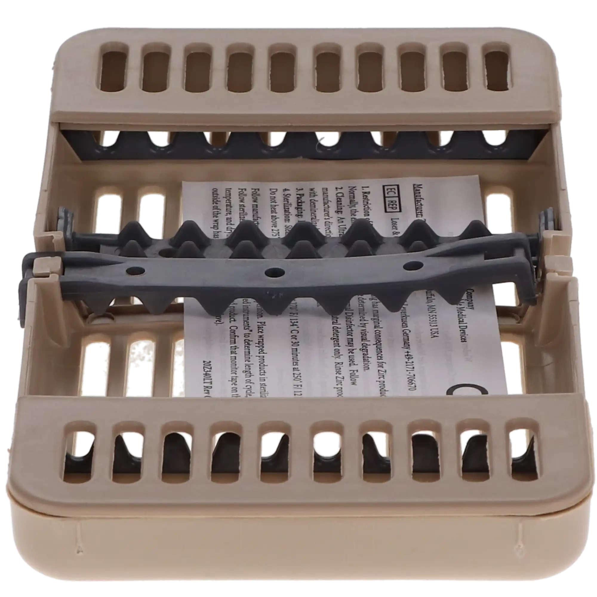 Zirc Compact Cassette, Beige, Holds 8 Instruments, 7-1/8" x 3-7/8" x 5/8", Autoclavable, 50Z915G thumbnail 3