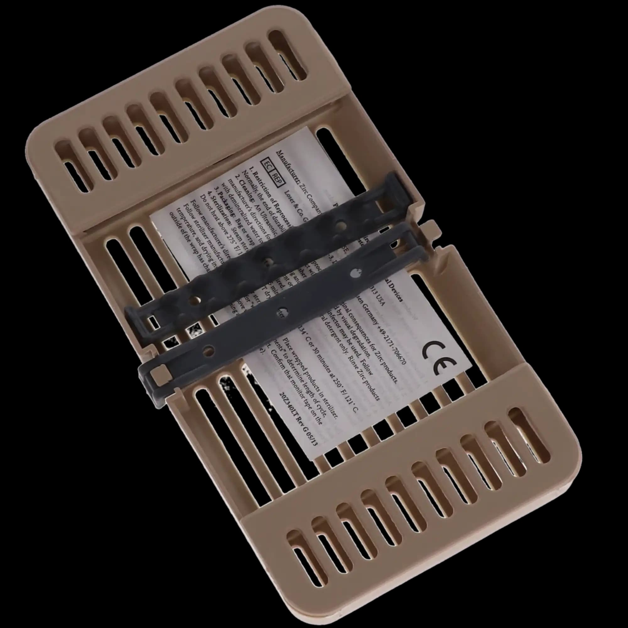 Zirc Compact Cassette, Beige, Holds 8 Instruments, 7-1/8" x 3-7/8" x 5/8", Autoclavable, 50Z915G thumbnail 4