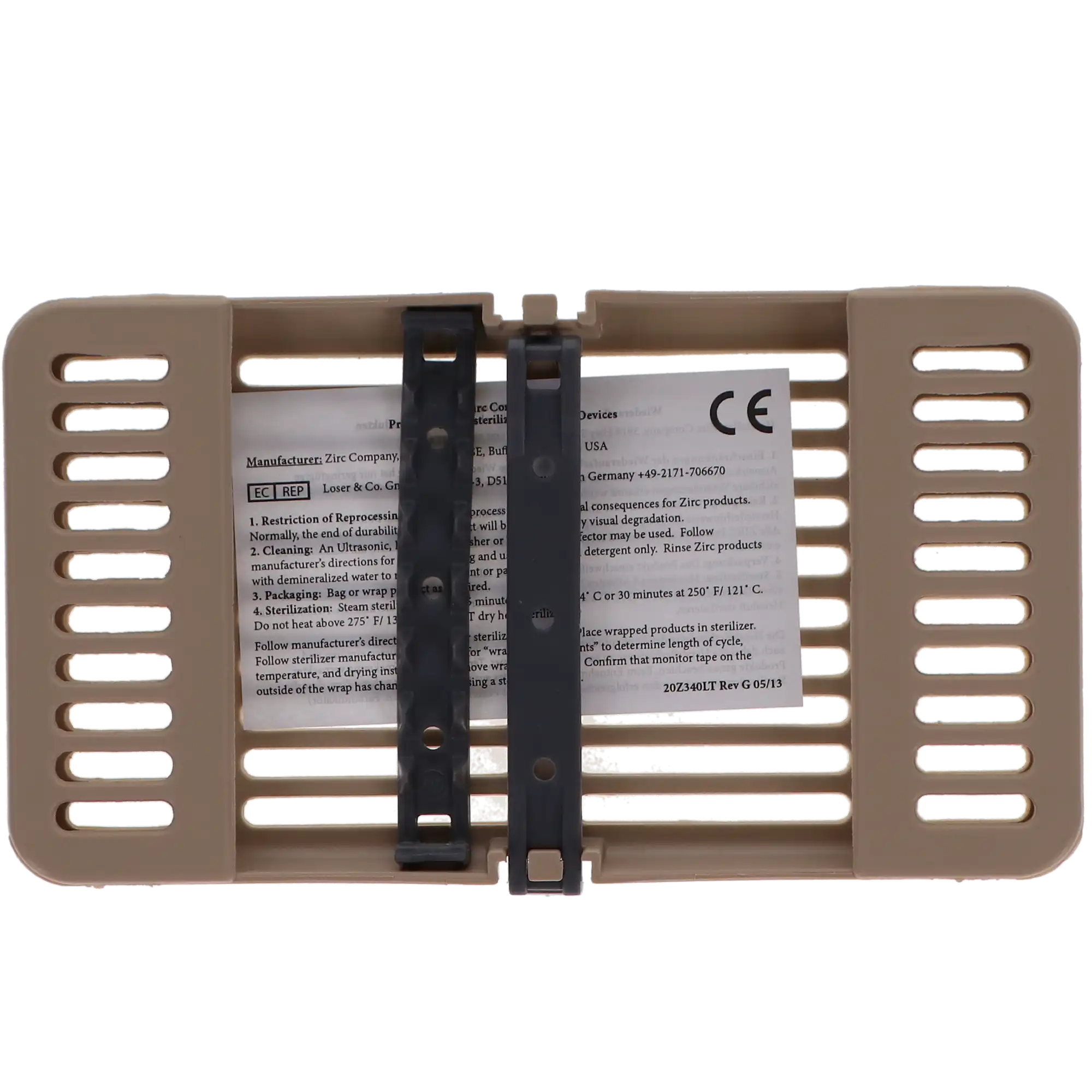 Zirc Compact Cassette, Beige, Holds 8 Instruments, 7-1/8" x 3-7/8" x 5/8", Autoclavable, 50Z915G thumbnail 6