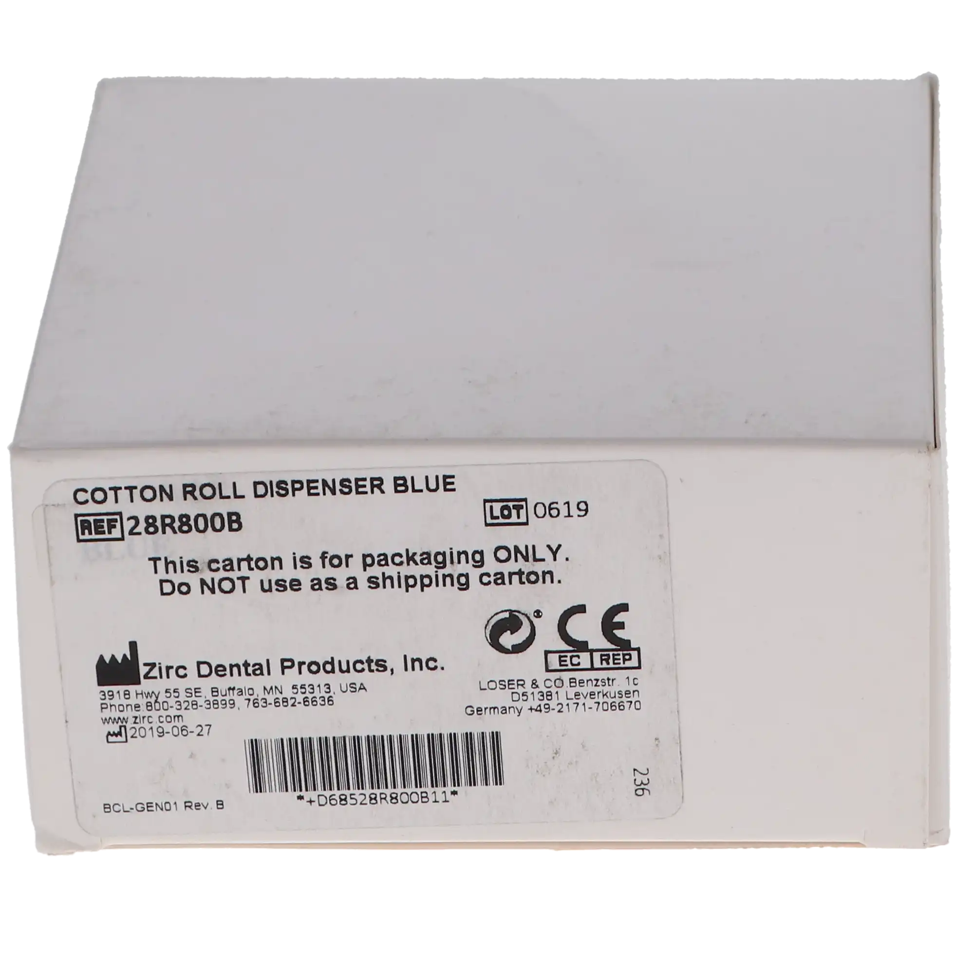 Zirc Deluxe Cotton Roll Dispenser, Blue, 1/Pk, 28R800B thumbnail 5