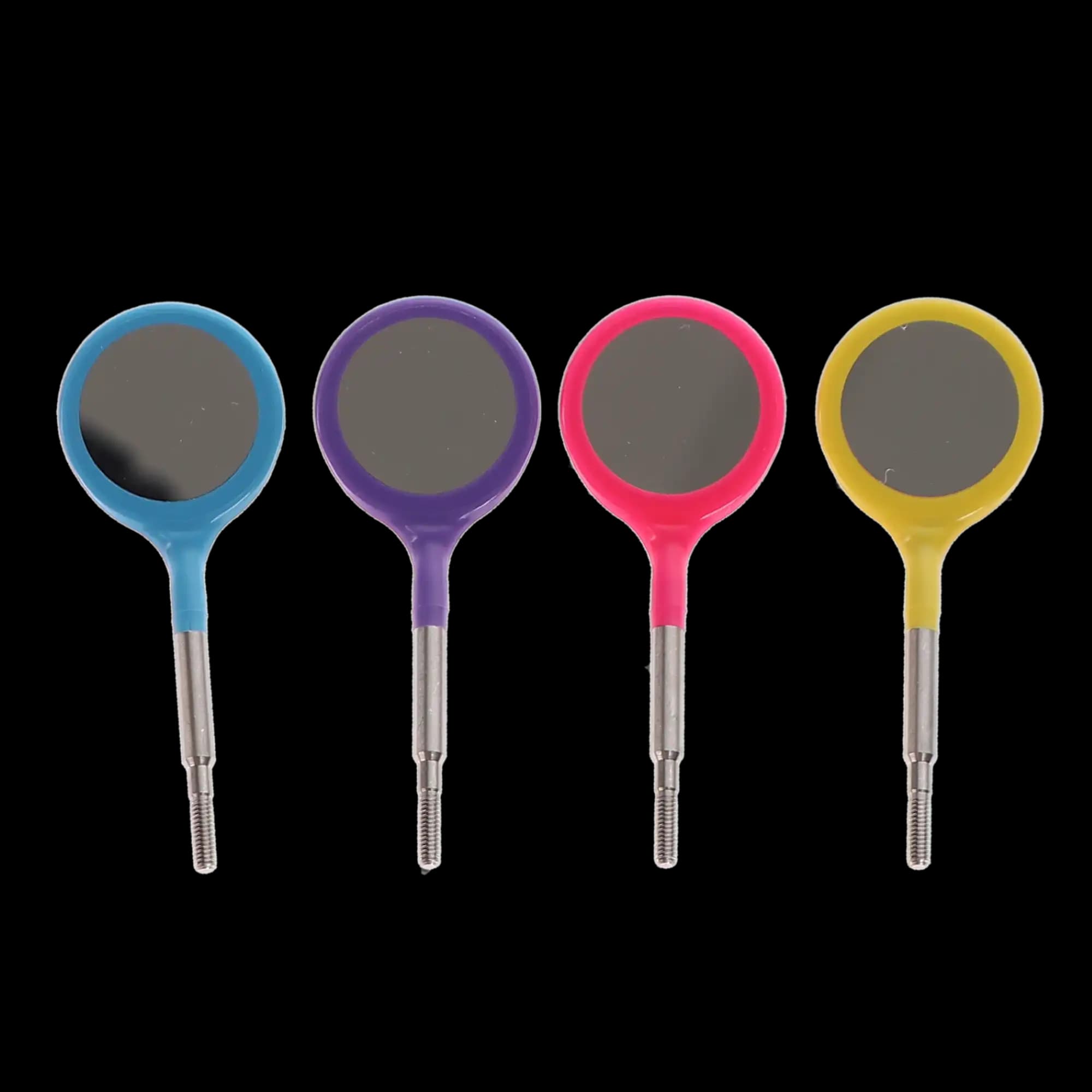Zirc Crystal HD® Resin Mouth Mirror Double Sided Heads, #4 (22mm), Cone Socket, Assorted Neon, Pack of 4, 50Z374NEON thumbnail 5