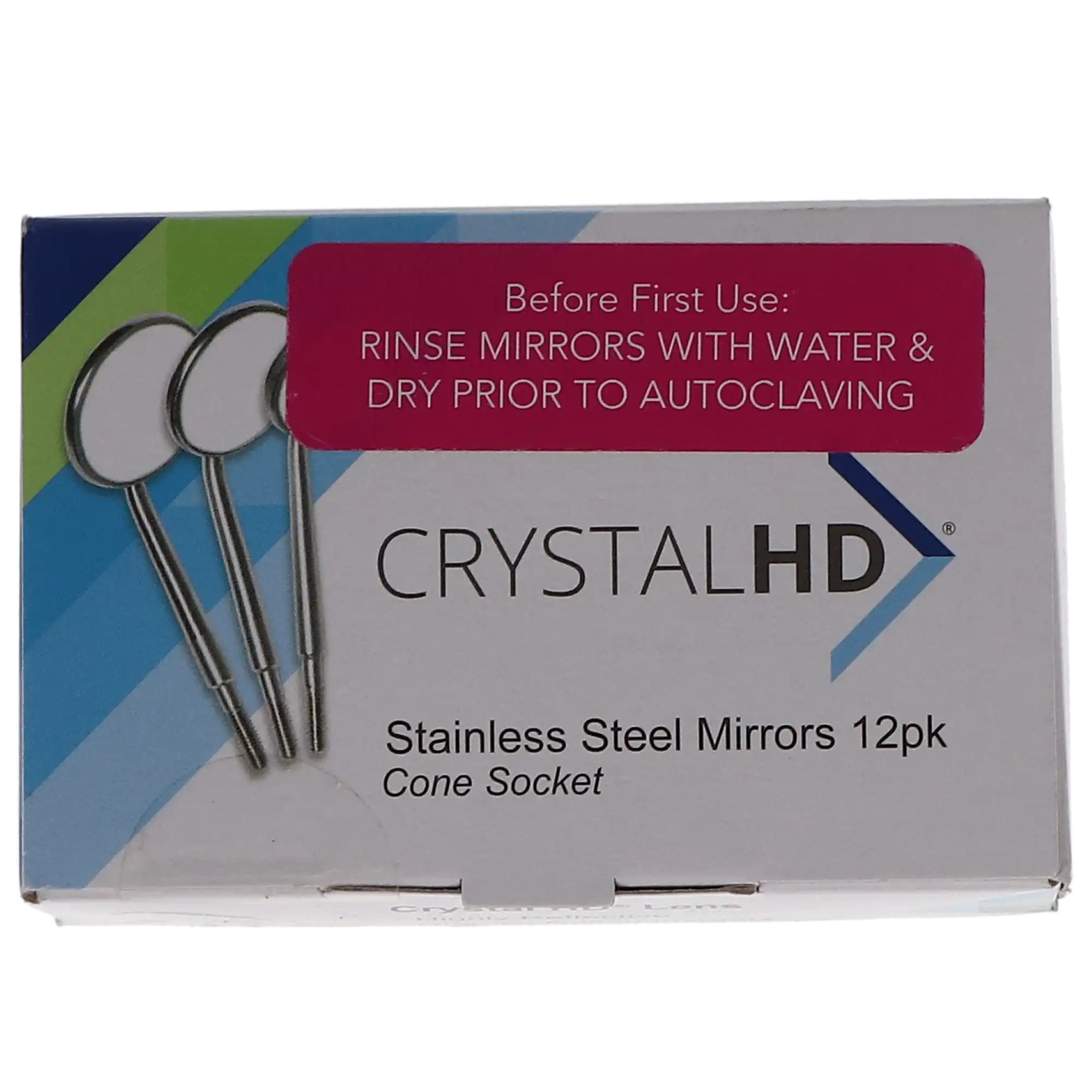 Crystal HD Stainless-Steel Mouth Mirror Head, Cone Socket, #4 (22mm), 12/Pk, 50R380 thumbnail 5