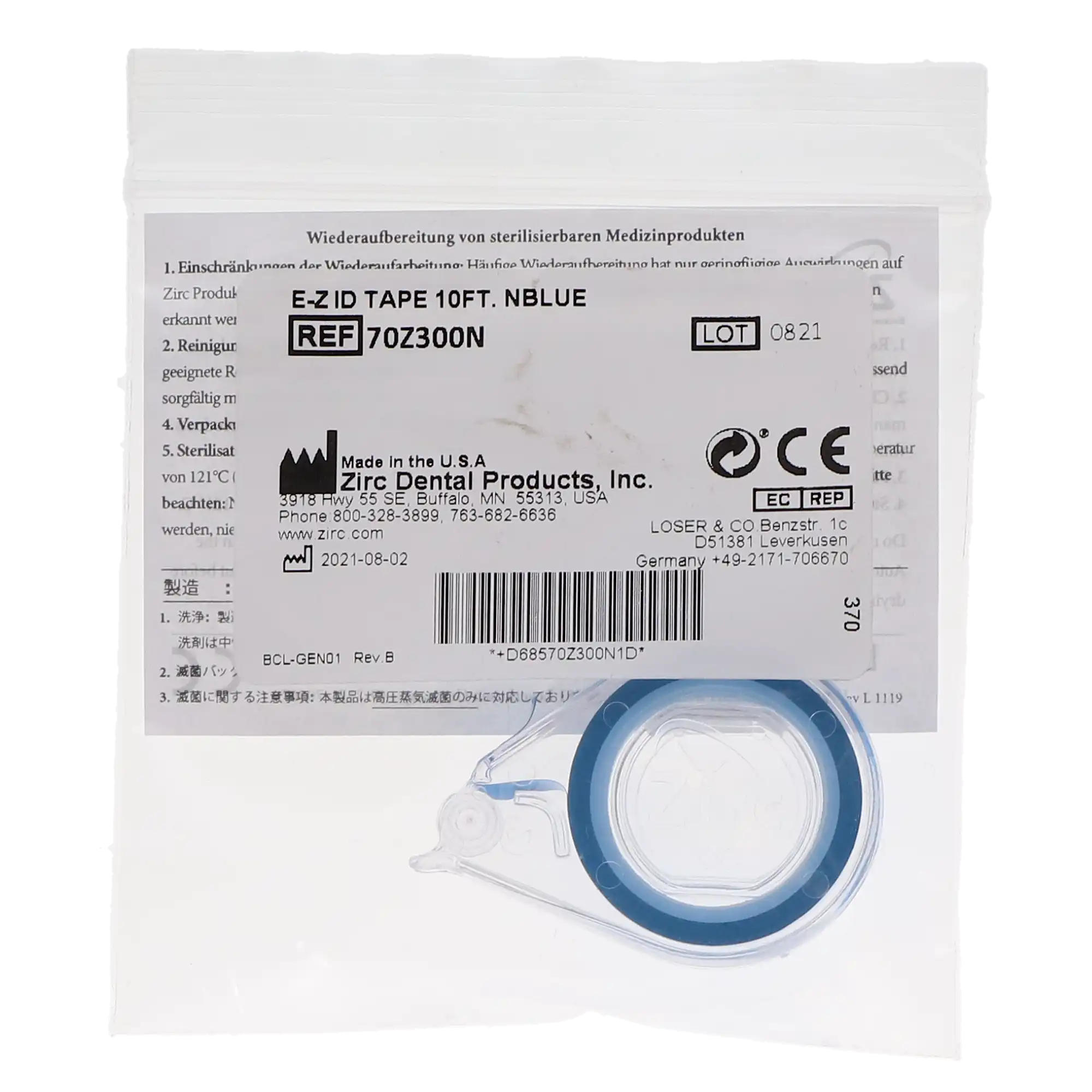 Zirc E-Z ID Instrument Tape Roll, Neon Blue, 10 ft x 1/4", Refill, 70Z300N thumbnail 5
