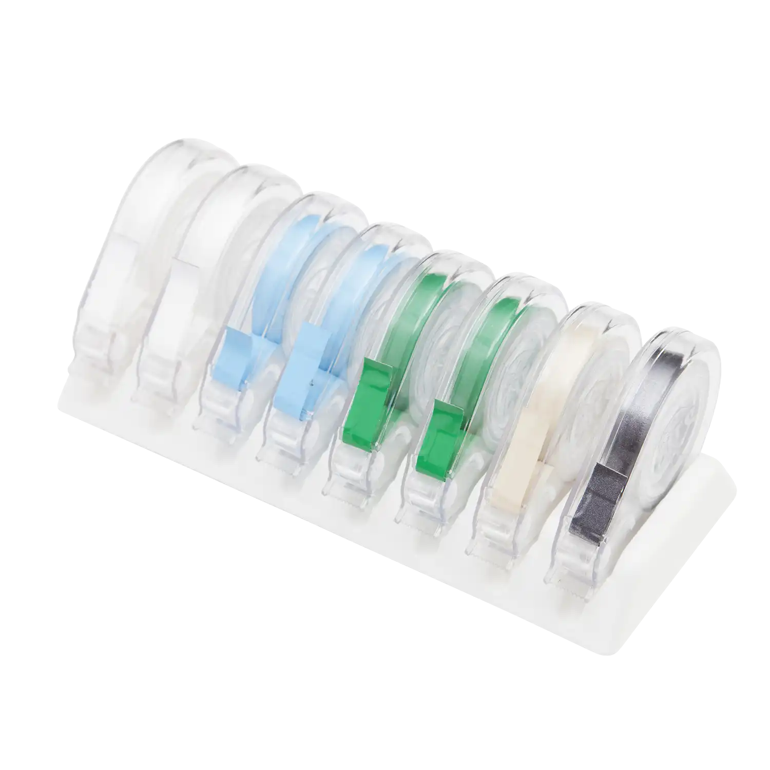 Zirc E-Z ID Tape System Classic, 8 Rolls of 3 ft x 1/4" Self-Adhesive Color-Coding Tape with Dispenser Rack, 70Z305 thumbnail 2