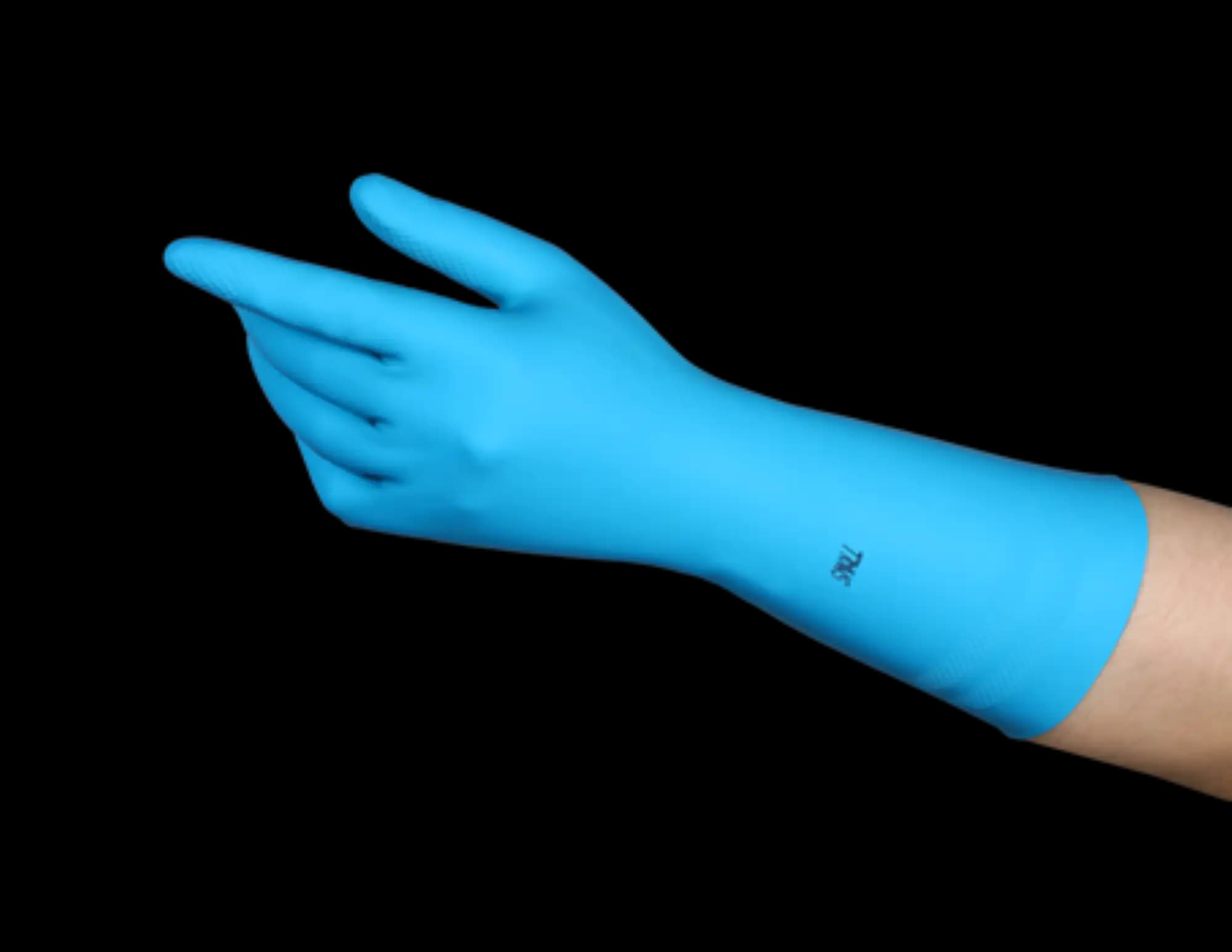 Ansell Perry Latex/Nitrile Blend Utility Gloves, Medium, Blue, Flock-Lined, Reusable, 12 Pairs/Box, 5789016 thumbnail 3