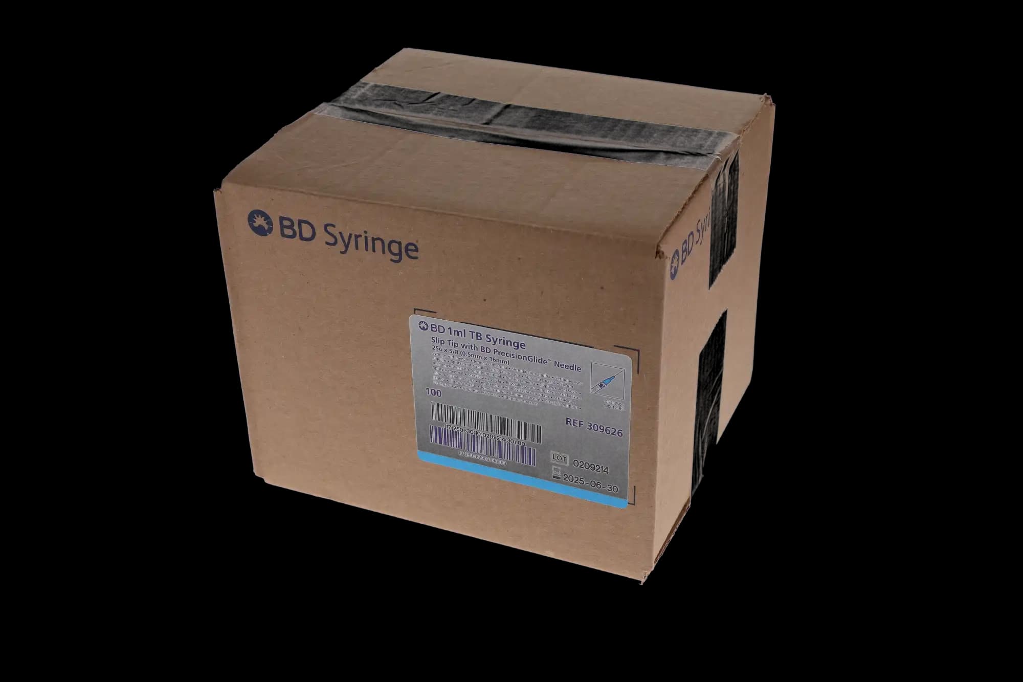 BD Tuberculin Syringe with Needle, Slip Tip, 1 mL, 25G x 5/8", Blue, 100/Box, 309626 thumbnail 5
