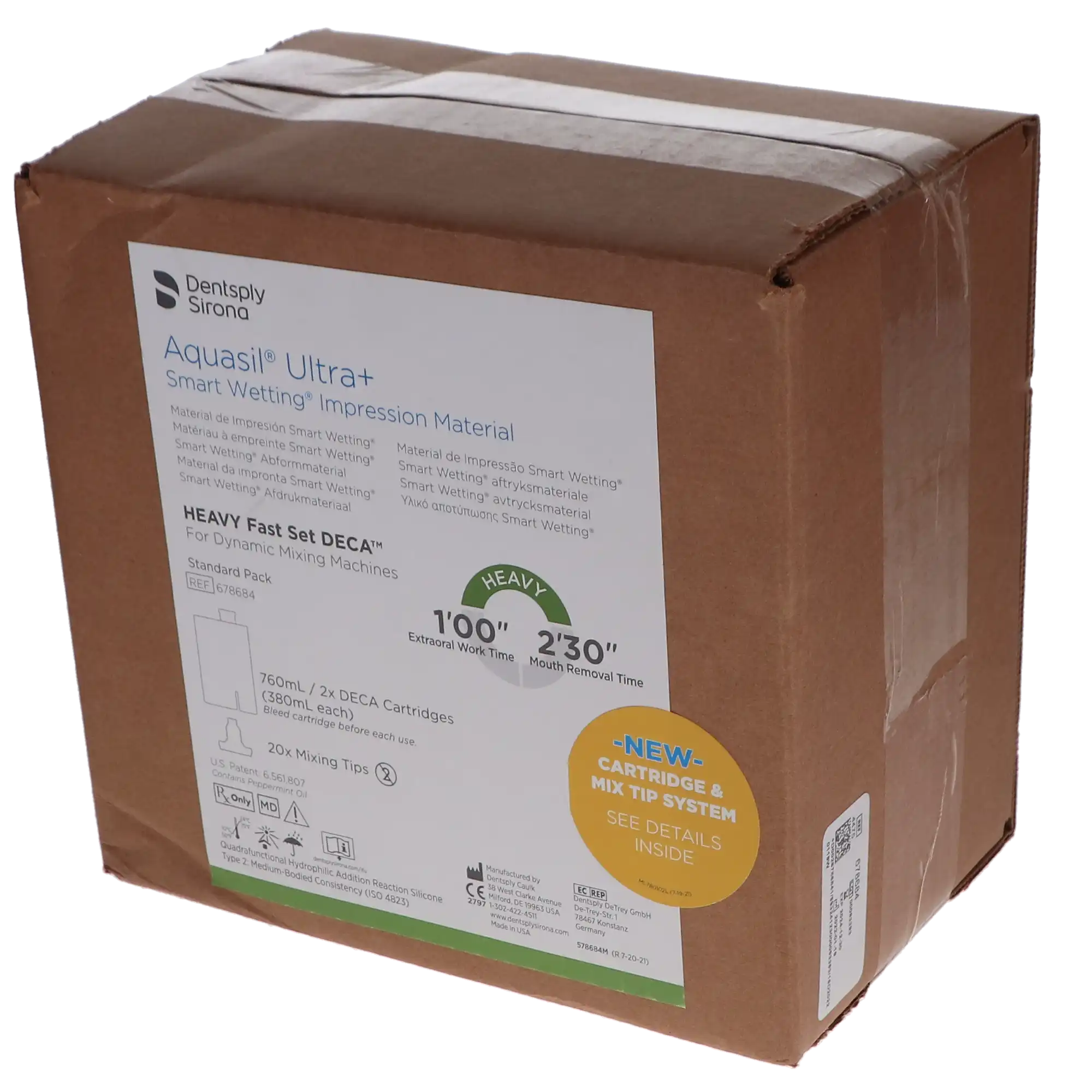 Aquasil Ultra+ DECA Smart Wetting VPS Impression Material, Heavy Body, Fast Set, Light Green, Mint, 2 x 380 ml Cartridges, Standard Pack, 678684 thumbnail 4