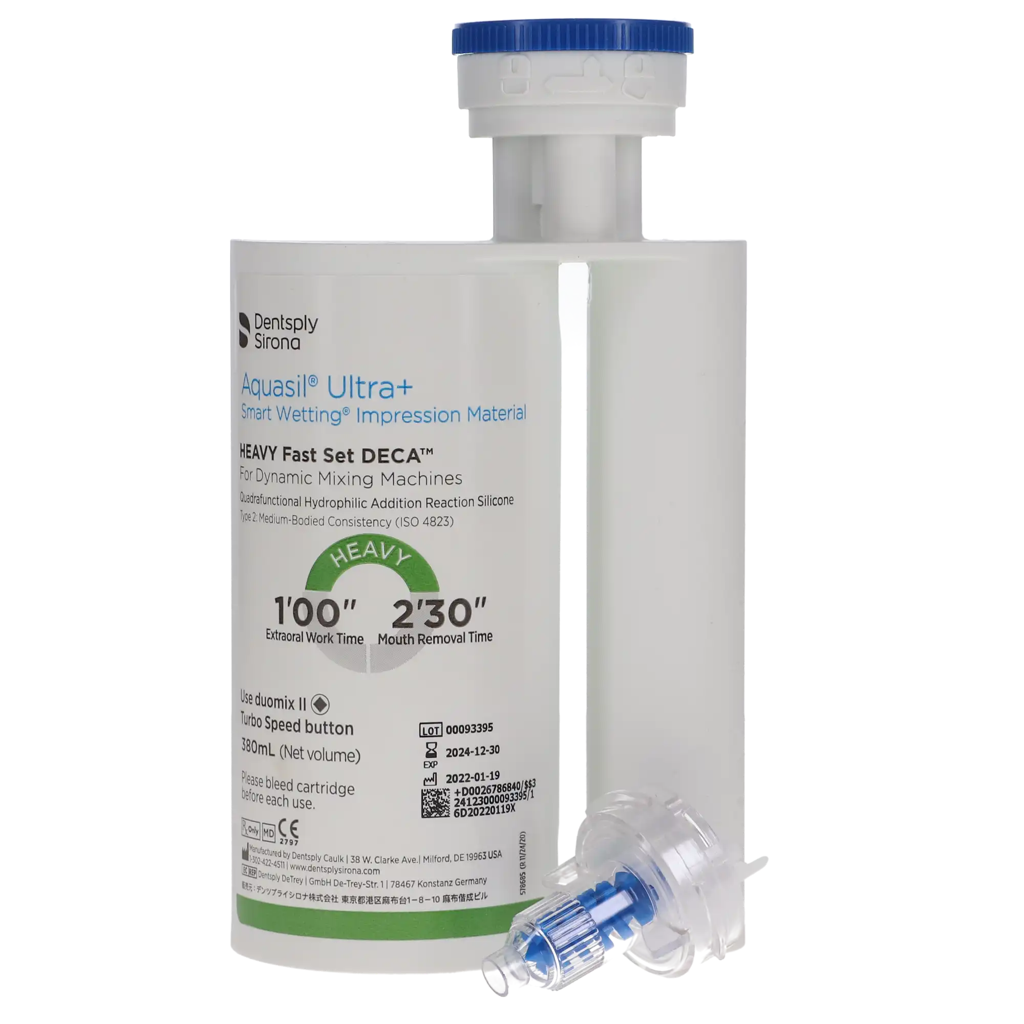 Aquasil Ultra+ DECA Smart Wetting VPS Impression Material, Heavy Body, Fast Set, Light Green, Mint, 2 x 380 ml Cartridges, Standard Pack, 678684 thumbnail 5
