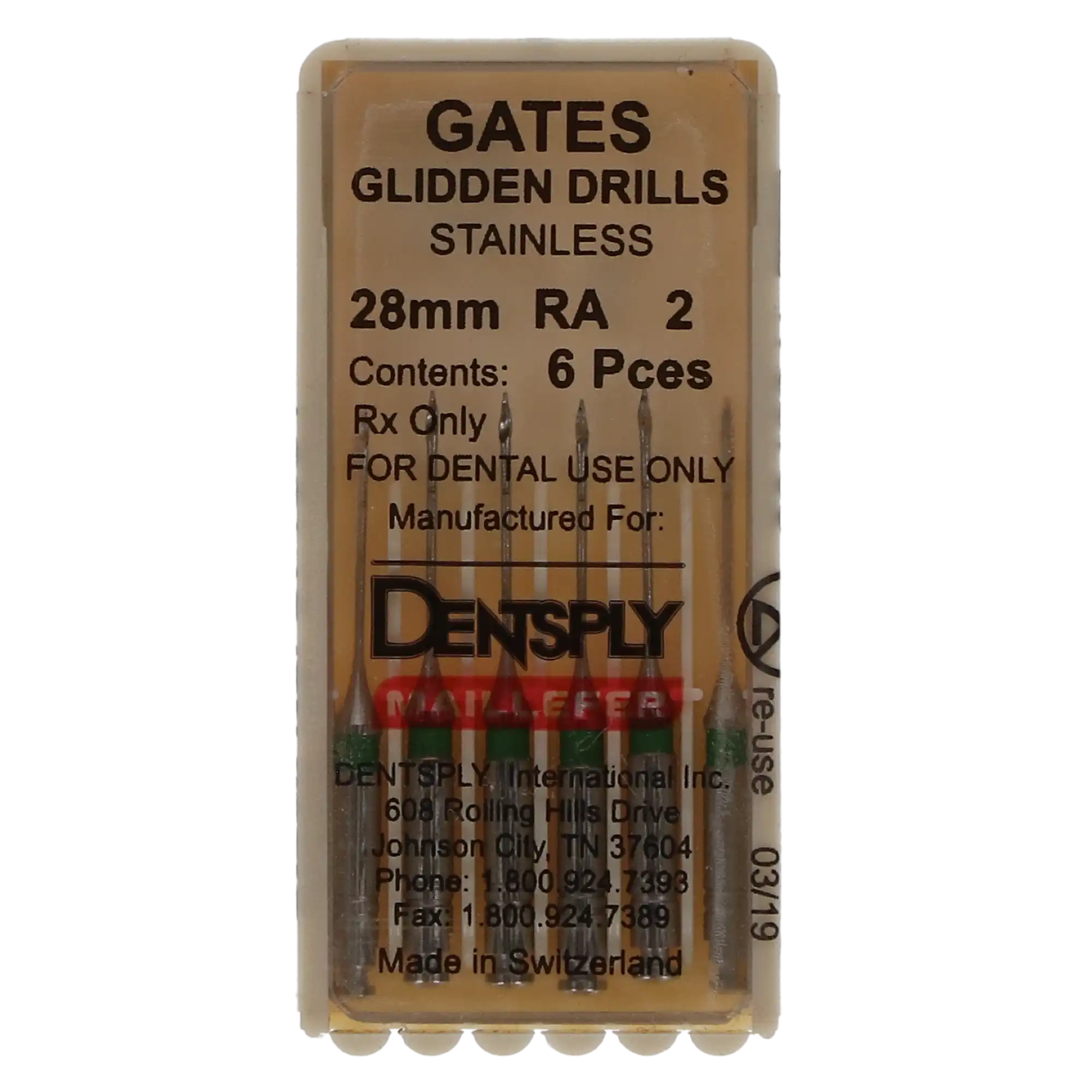 Dentsply Maillefer Gates Glidden Drills, RA, Size 2, Short 28 mm, 6/Pk, 671531 thumbnail 11