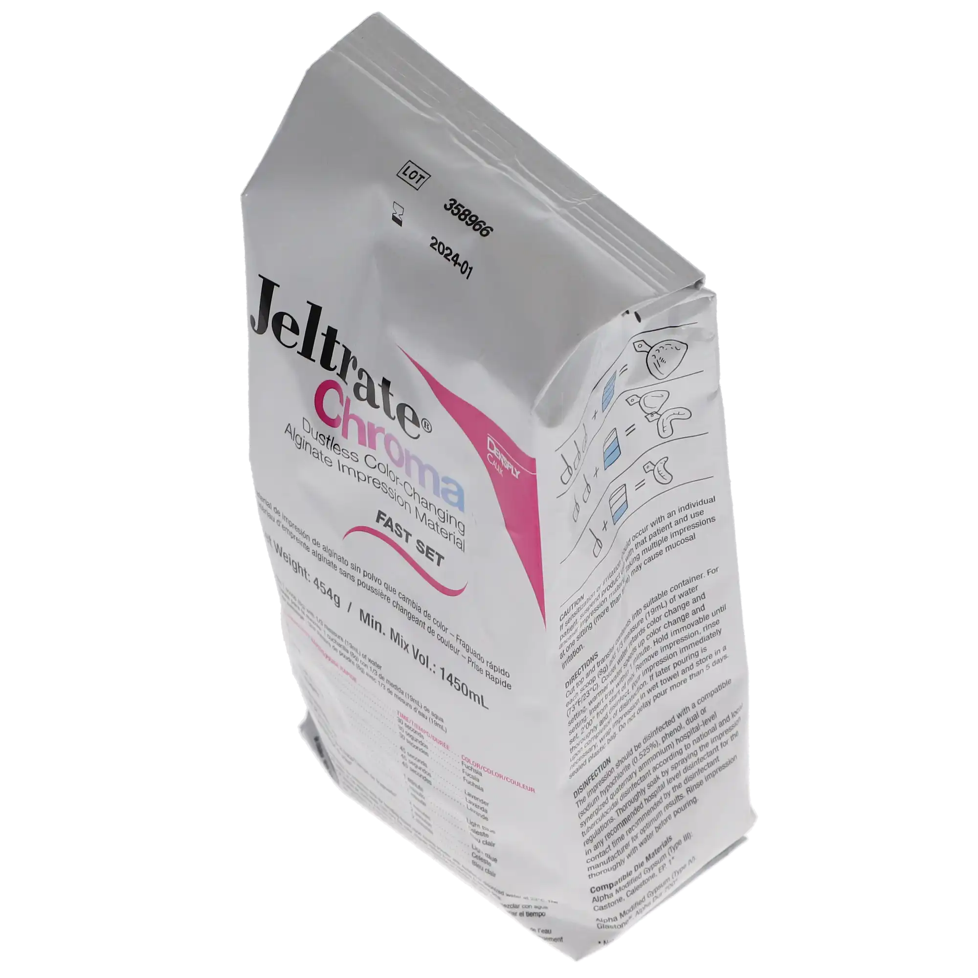 Jeltrate Chroma Alginate Impression Material, Fast Set, 1 lb Pouch, 12/Box thumbnail 2