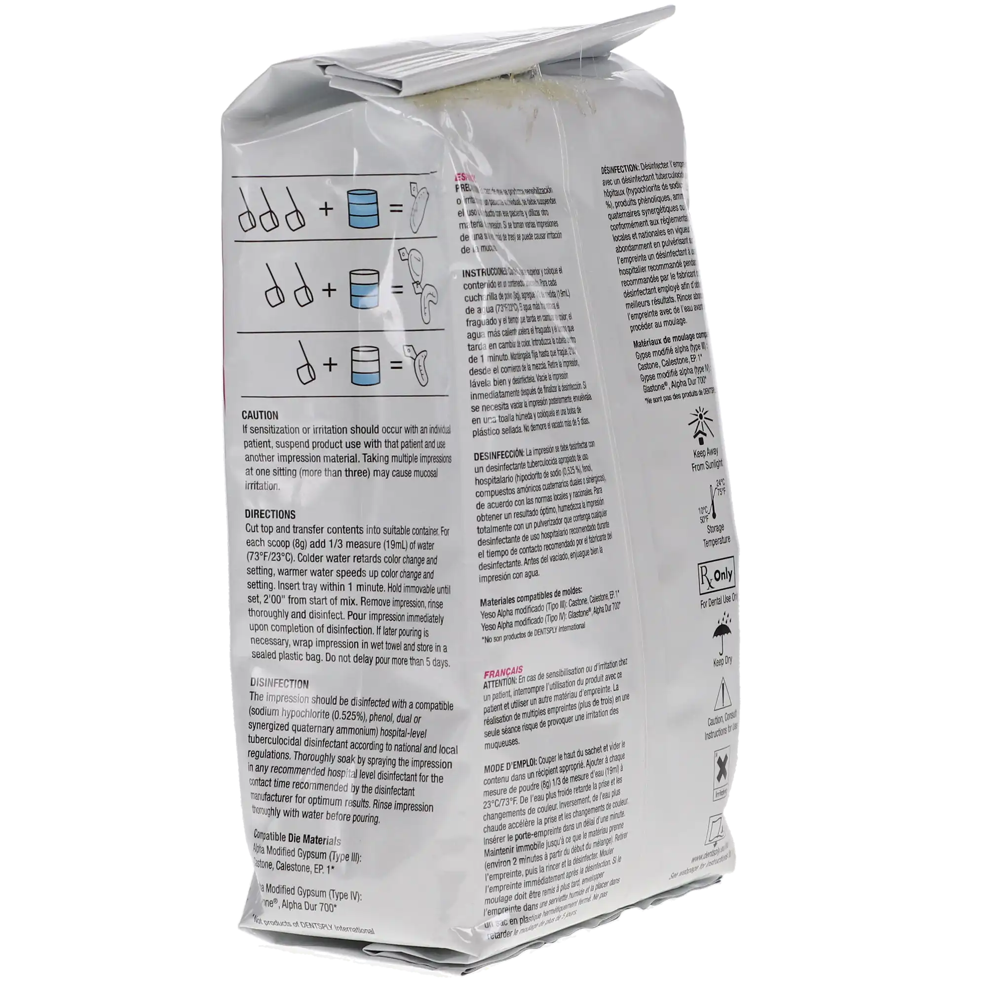 Jeltrate Chroma Alginate Impression Material, Fast Set, 1 lb Pouch, 12/Box thumbnail 4