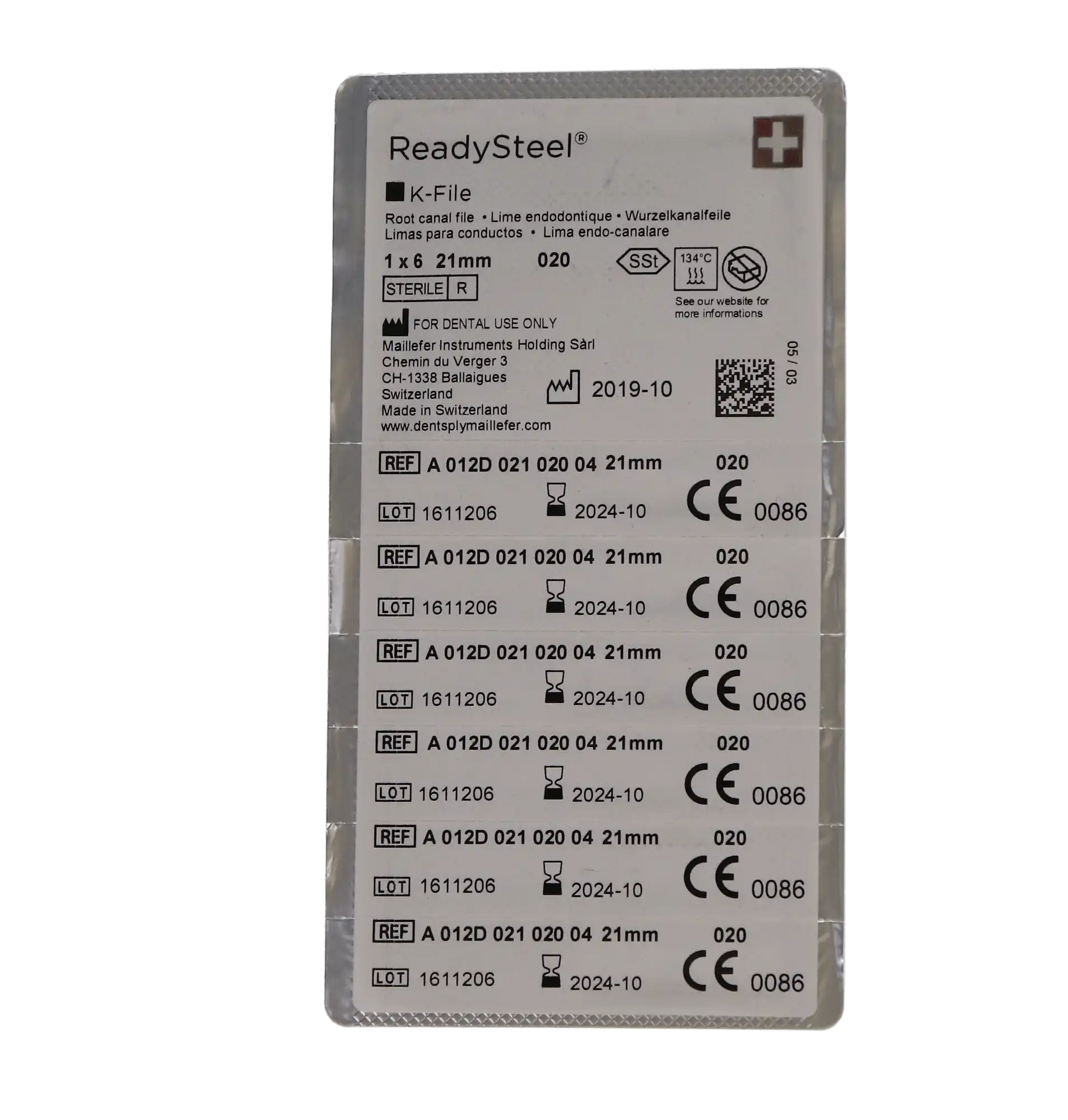 Dentsply Maillefer READYSTEEL K-File, Size #20, 21mm, Yellow, Sterile, 6/Pack, 6842021 thumbnail 6