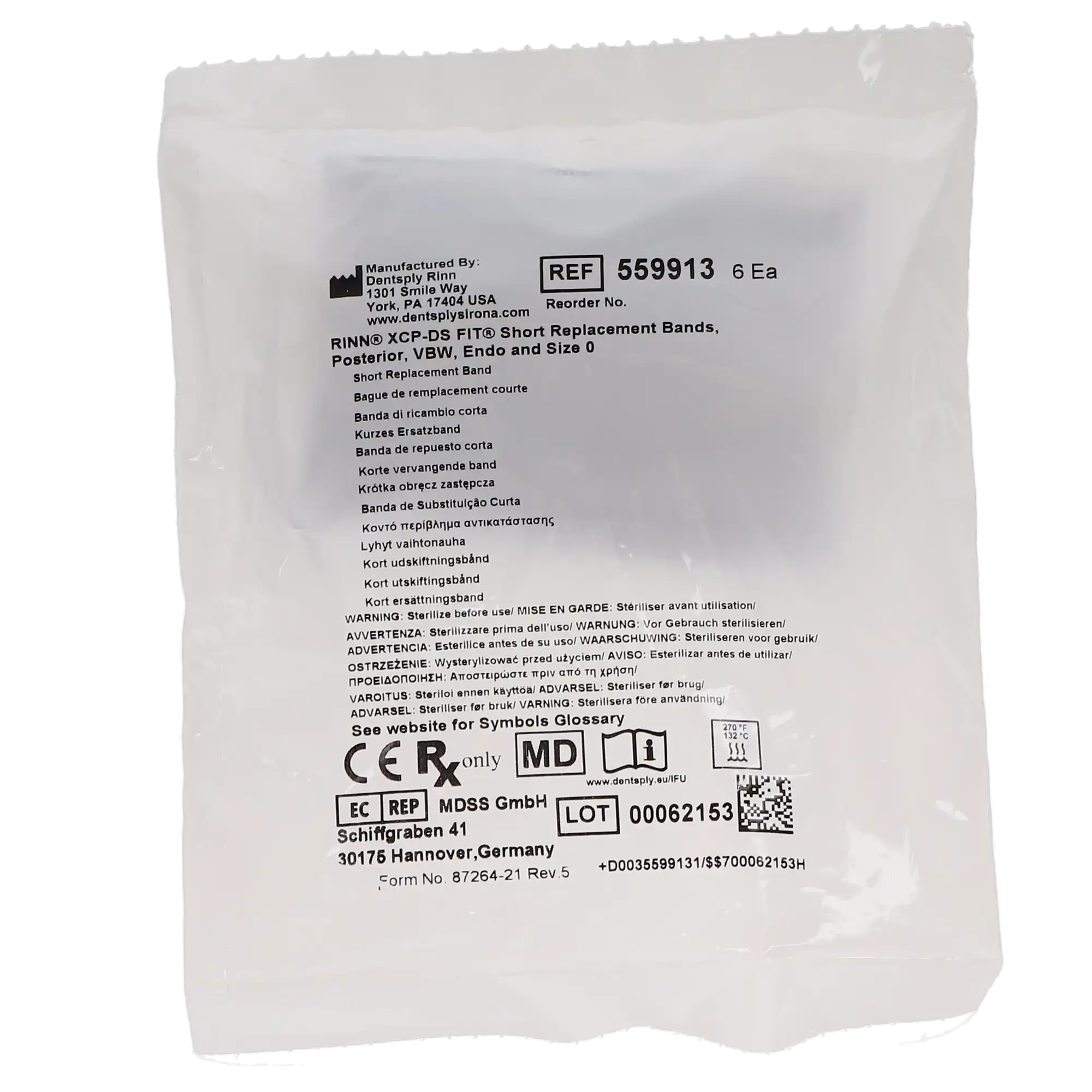 Dentsply Sirona Replacement Silicone Bands, Short, 5/Pk, 559913 thumbnail 3
