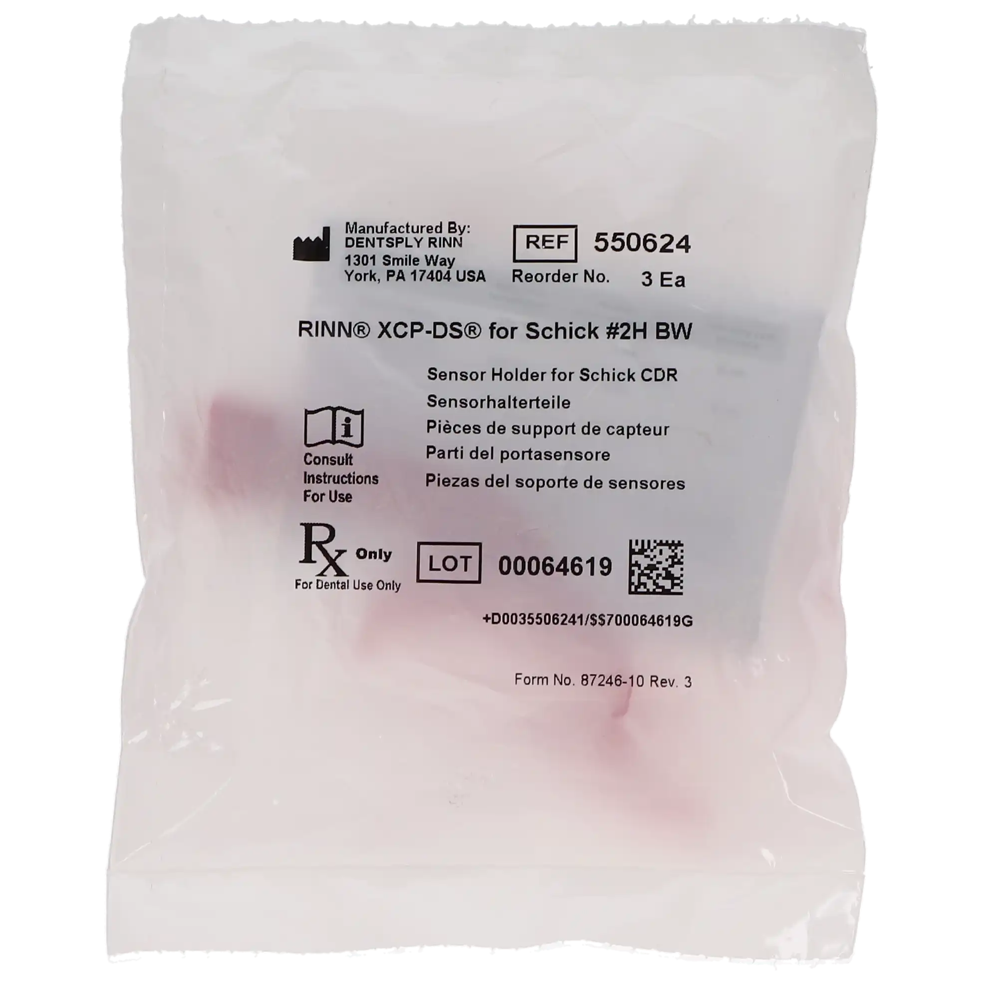 XCP-DS® Bite Wing Biteblock for Schick CDR Digital Sensor, Red, #2 Horizontal, 3/Pack, 55-0624 thumbnail 5