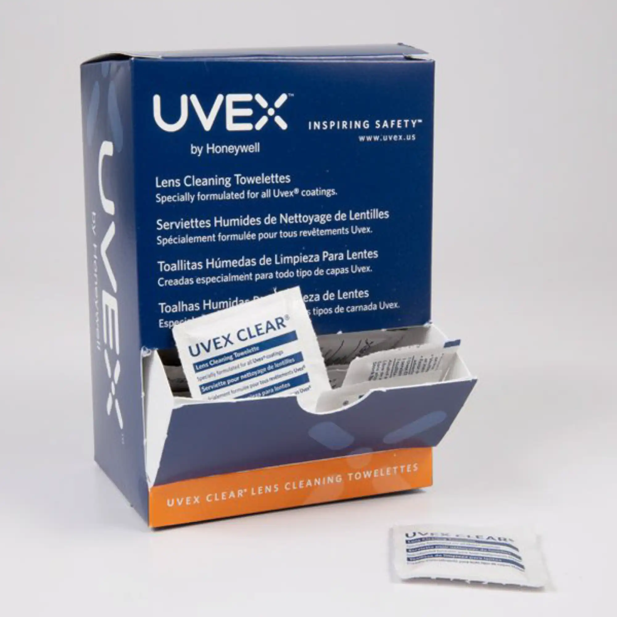Uvex Lens Cleaning Towelettes, 100 Units per Box, Silicone-Free - Uvex Lens Cleaning Towelettes, 100 Units, 1/Box - Image 1