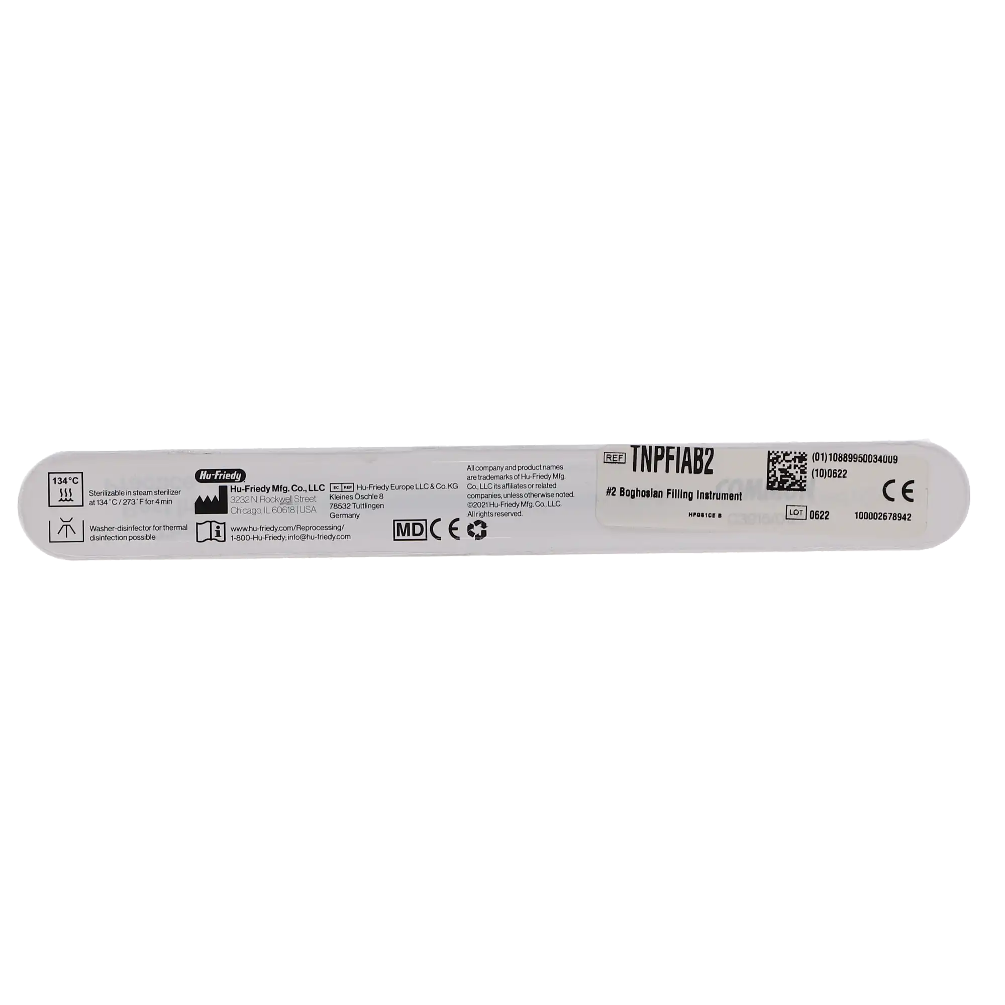 Hu-Friedy AB2 Boghosian Composite Filling Instrument, Double-Ended, XTS Smooth Satin Steel Handle, 1.9mm/2.6mm, 1/Pk, TNPFIAB2 thumbnail 4