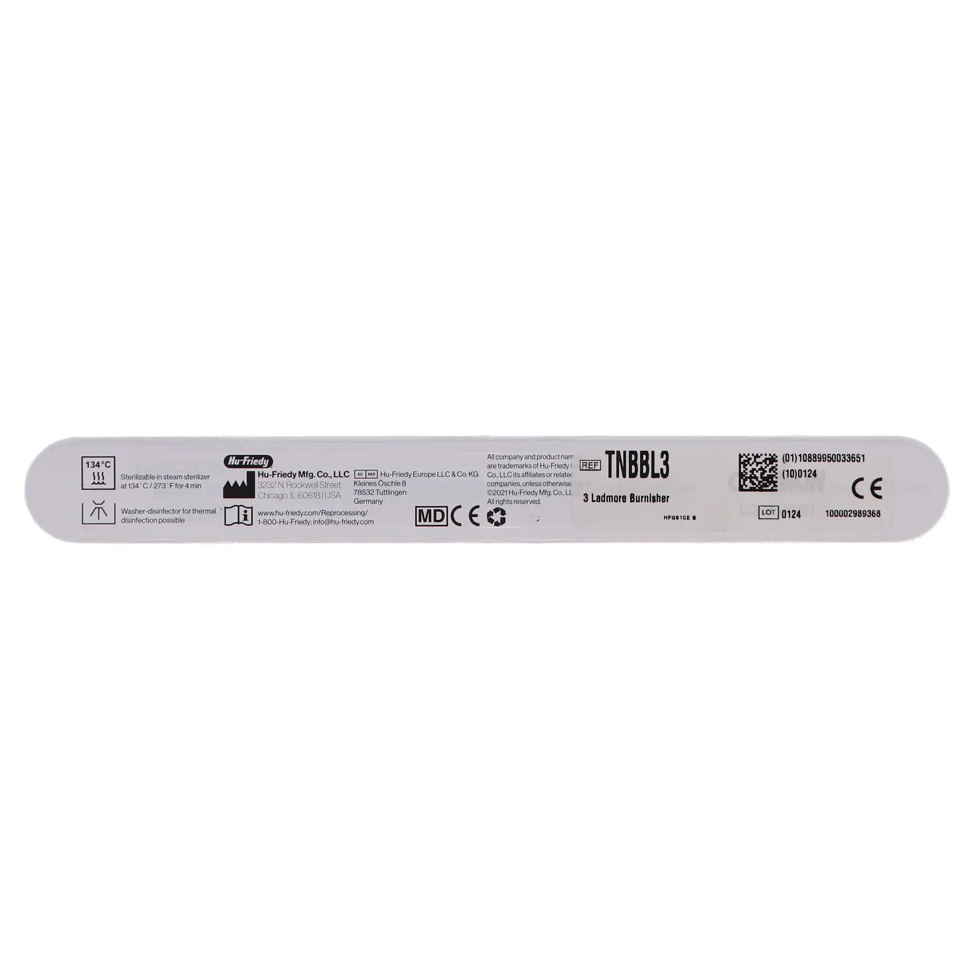 Hu-Friedy XTS Ladmore #3 Composite Placement/Condensing Instrument, Double-Ended, Smooth Satin Steel Handle, TNBBL3 thumbnail 4