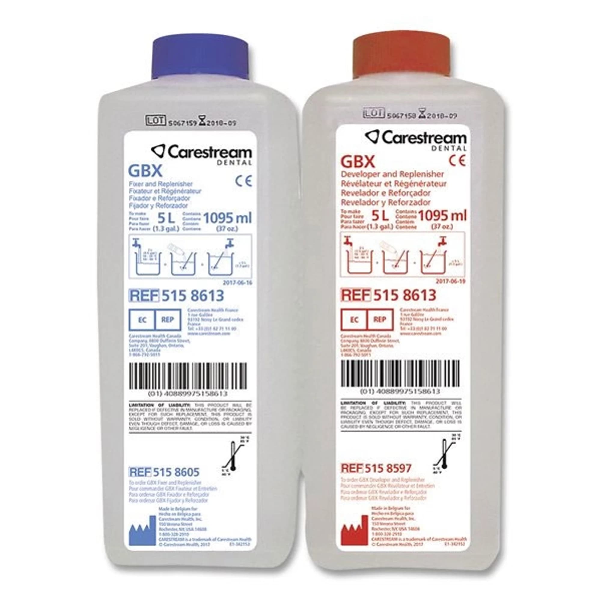 Carestream GBX Developer & Fixer Replenisher Twin Pack, 2 x 37 oz (Makes 5L Each), 5158613 thumbnail 3