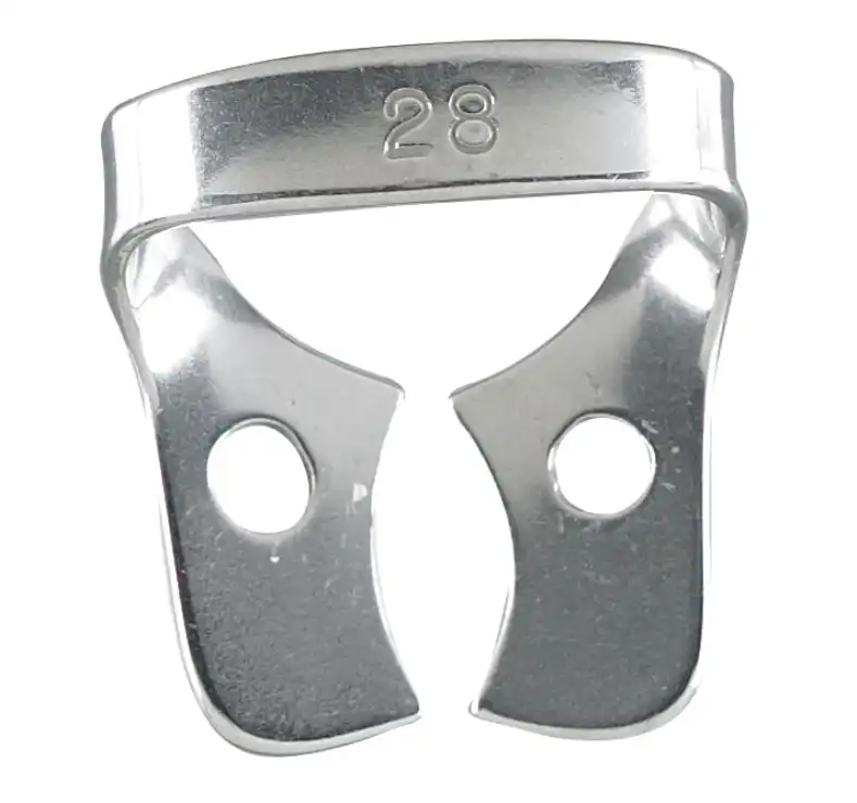 Miltex Rubber Dam Clamp #28, Winged, Lower Molar, Stainless Steel, 1 Each thumbnail 2