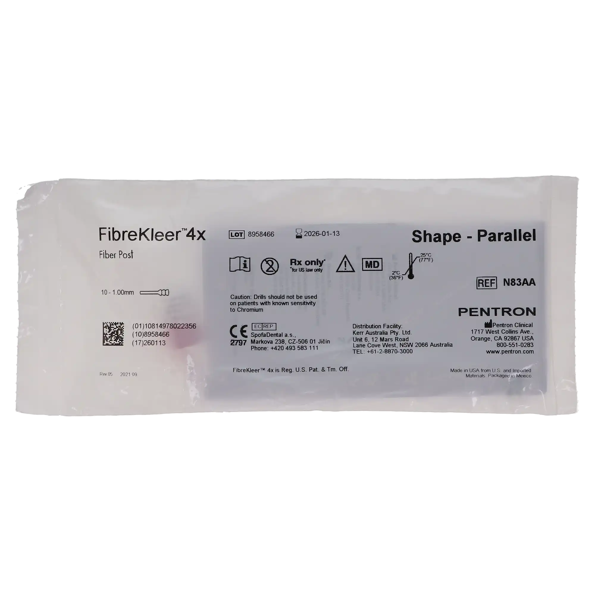 FibreKleer 4X Parallel Fiber Post, 1.00 mm, Red, 10/Pack, N83AA thumbnail 6