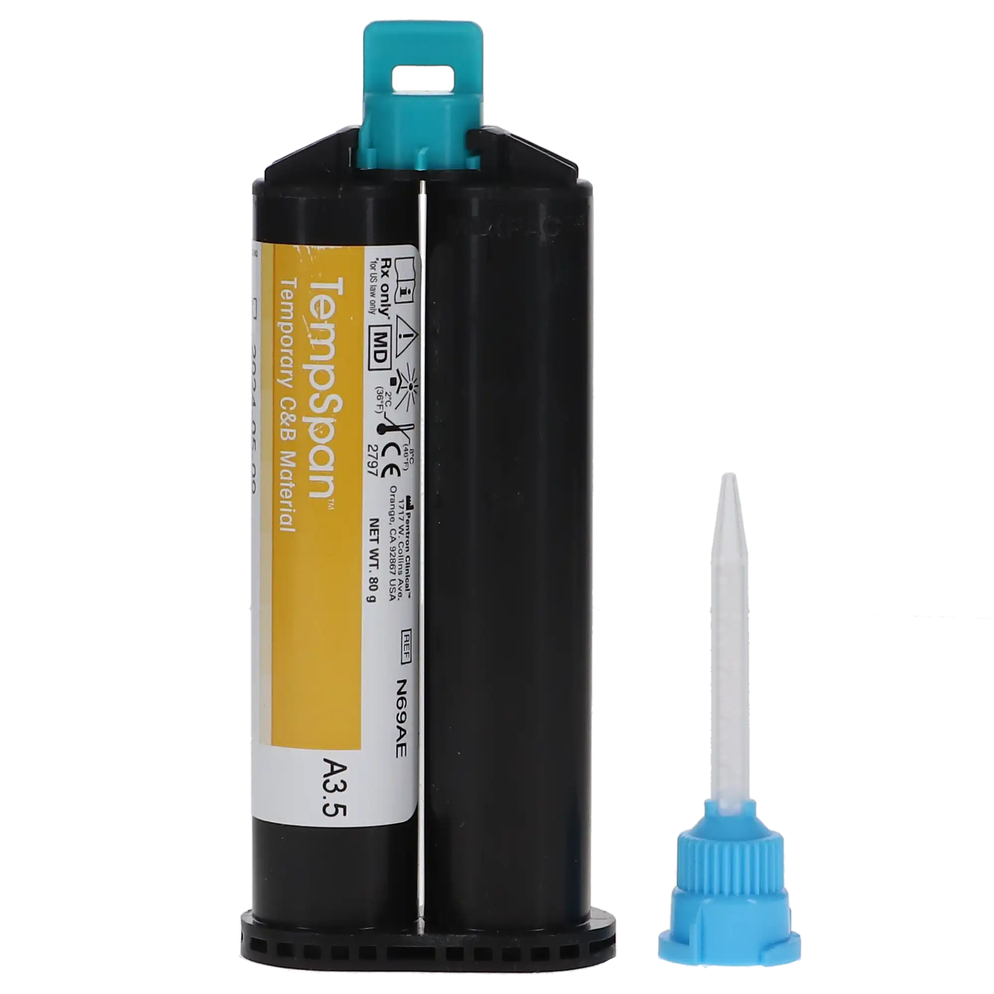 TempSpan Dual Cure Temporary Crown & Bridge Material, Cartridge Refill, 50 mL, Shade A3.5, 1/Pk, N69AE thumbnail 10