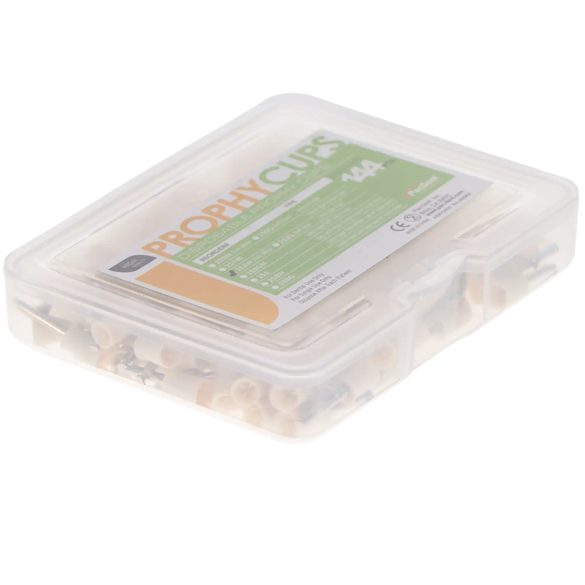 Pac-Dent Disposable Prophy Cups, Latch Type, Firm, White, 144/Pk, 252W thumbnail 3