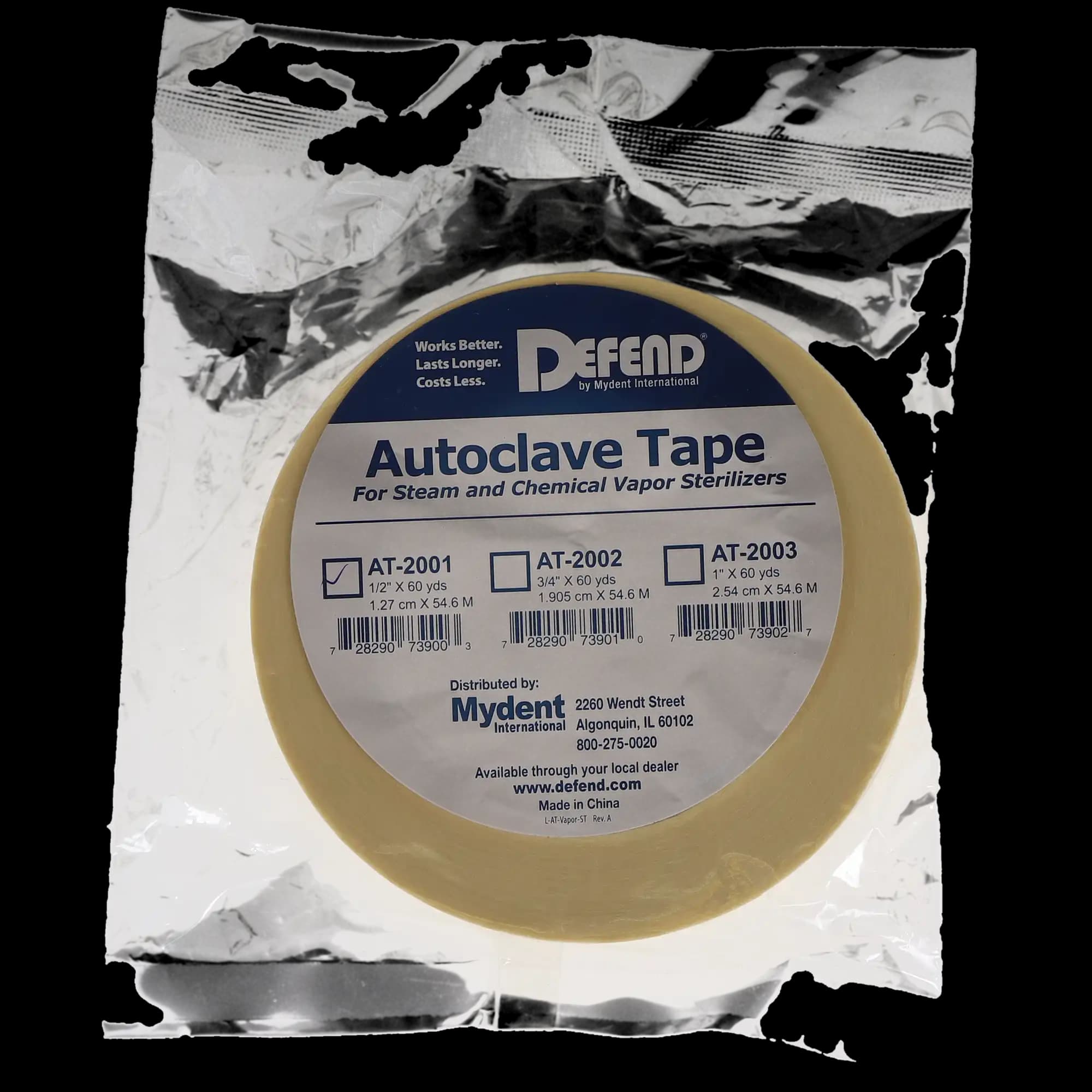 Defend Autoclave Indicator Tape, 1/2" x 60 yds, 1 Roll, AT2001 thumbnail 4