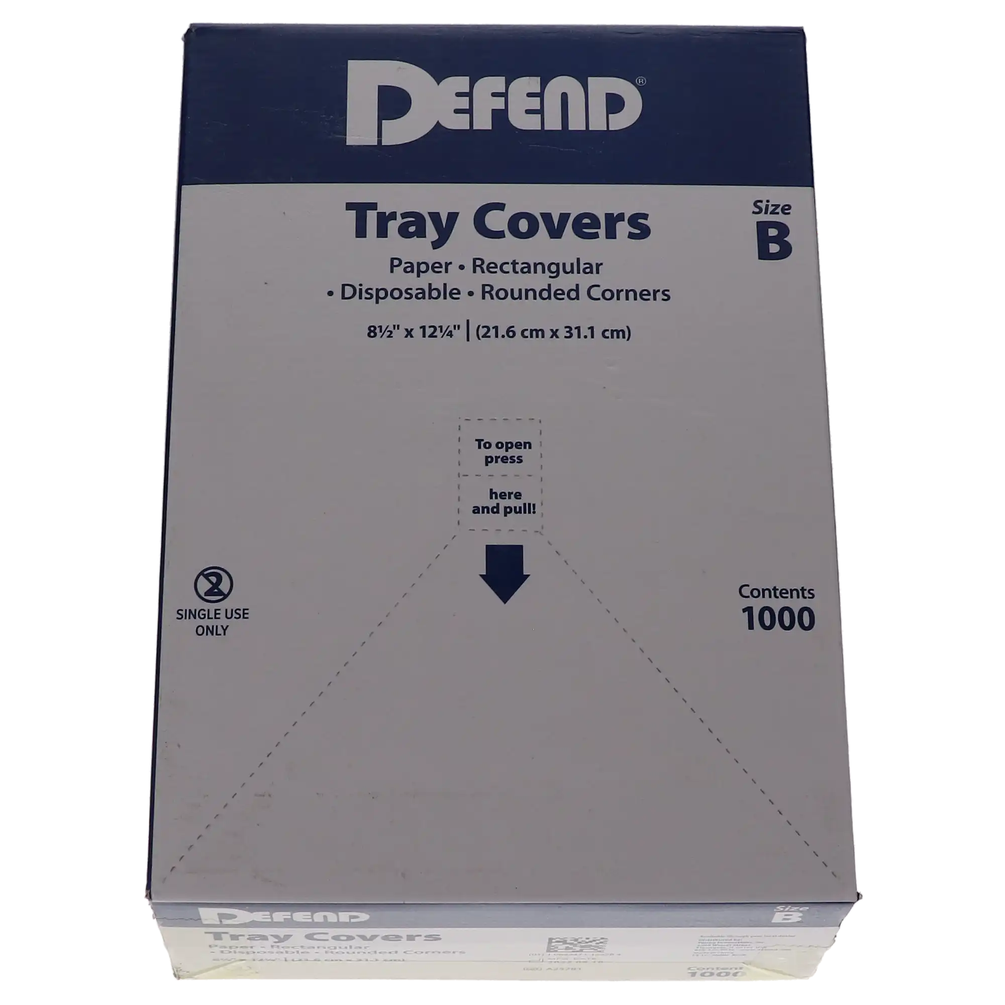 Defend Paper Tray Covers, Ritter Size B, 8.5" x 12.25", Blue, Rounded Corners, 1000/Box, TC9001 thumbnail 4