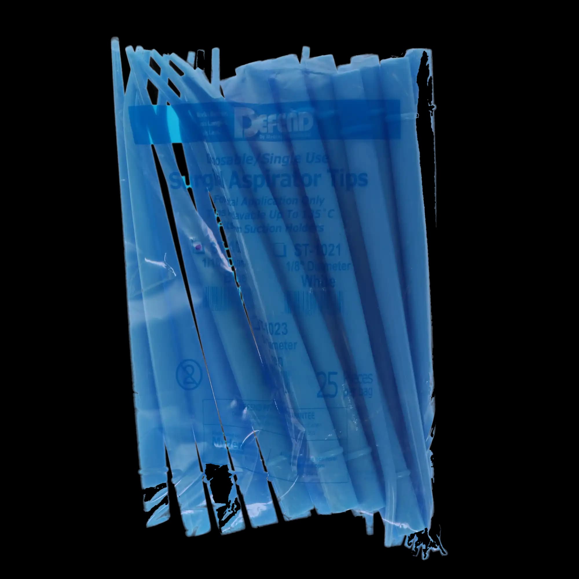 Defend Disposable Surgical Aspirator Tips, Plastic, 1/16", Blue, 25/Pk, ST1020 thumbnail 4