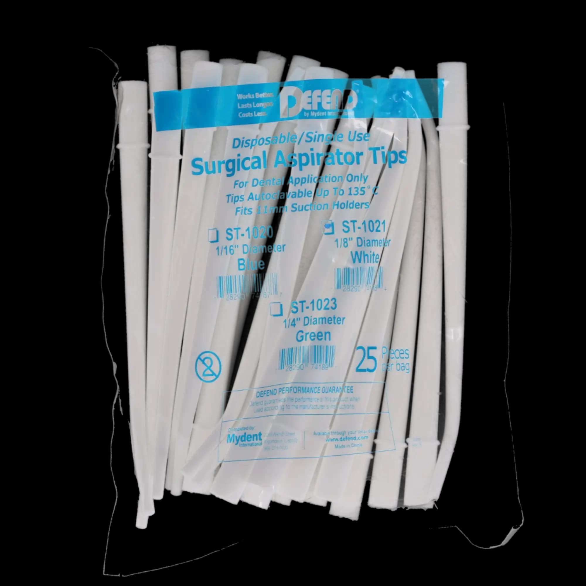 Defend Disposable Surgical Aspirator Tips, Plastic, 1/8", White, 25/Pk, ST1021 thumbnail 4