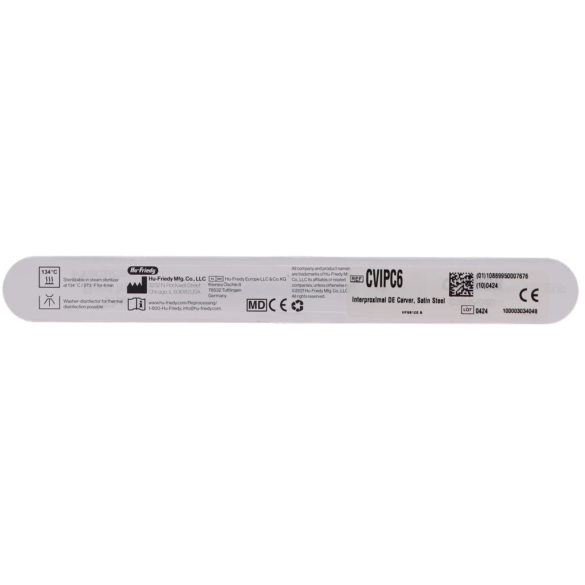 Hu-Friedy IPC Interproximal Double-Ended Carver, #6 Satin Steel Handle, CVIPC6 thumbnail 4