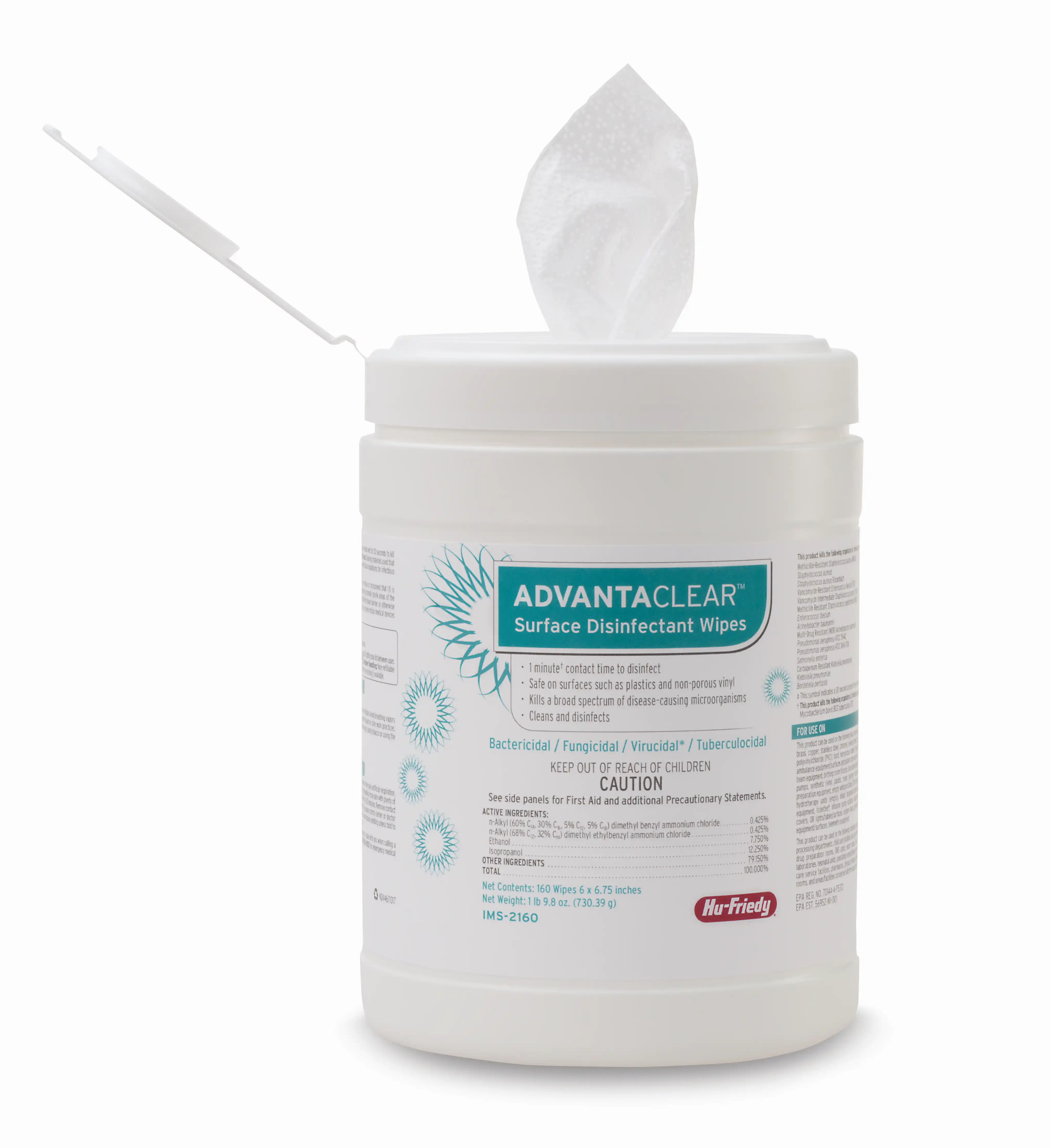 AdvantaClear™ Surface Disinfectant Wipes, 6" x 6.75", 160 Wipes/Canister, IMS-2160 thumbnail 6