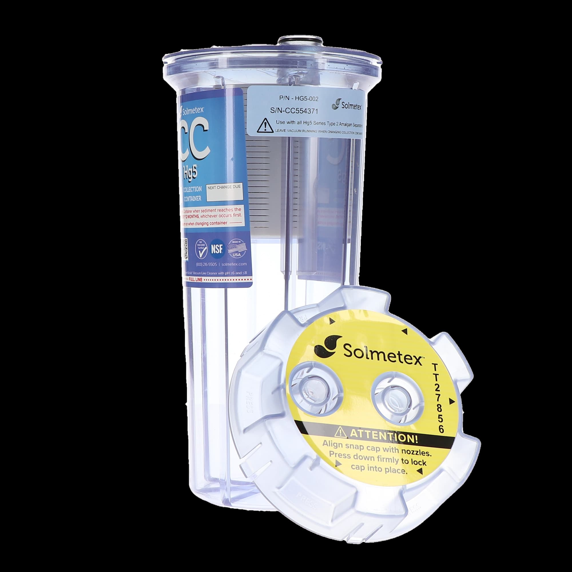 Solmetex Hg5 Replacement Collection Container with Recycle Kit, 1/Pk, HG5-002CR thumbnail 2
