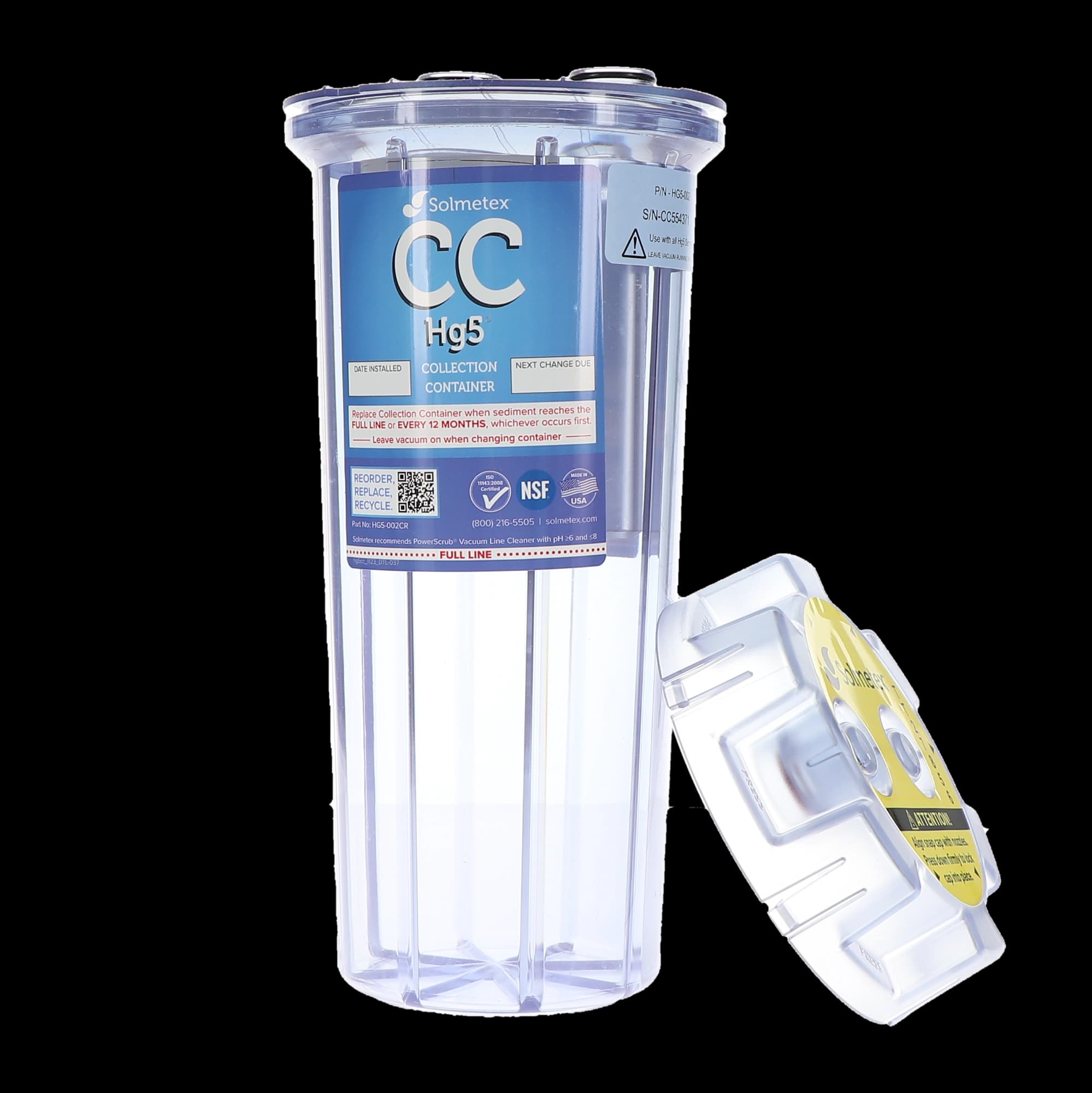 Solmetex Hg5 Replacement Collection Container with Recycle Kit, 1/Pk, HG5-002CR - Hg5 Replacement Filter, with Recycle Kit, 1/Pk, HG5-002CR - Image 1
