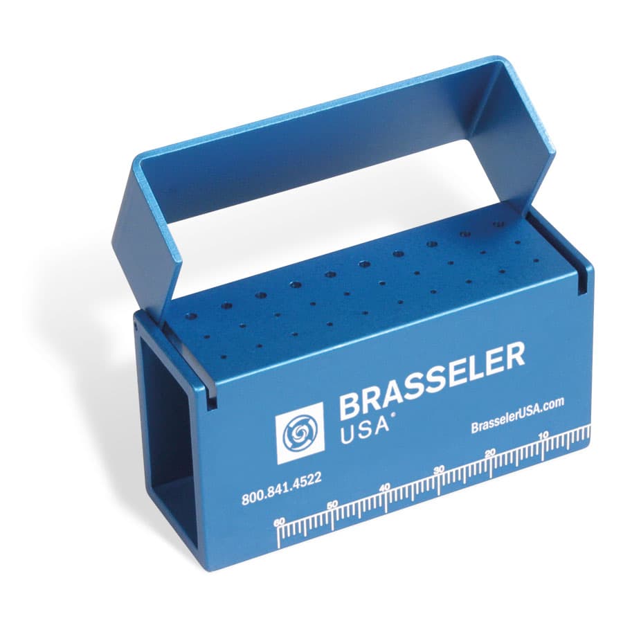 Brasseler A800BLUE Aluminum Endo Bur Block with Window, Blue - A800BLUE Aluminum Endo Bur Block - Image 1