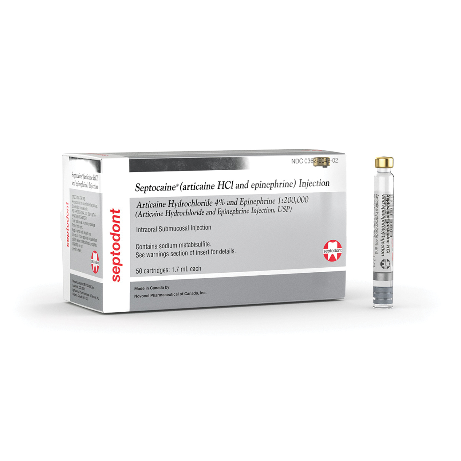 Septocaine Articaine HCl 4% and Epinephrine 1:200,000 Dental Anesthetic Cartridges, 1.7 mL, 50/Box, Silver, 01A1200 thumbnail 15