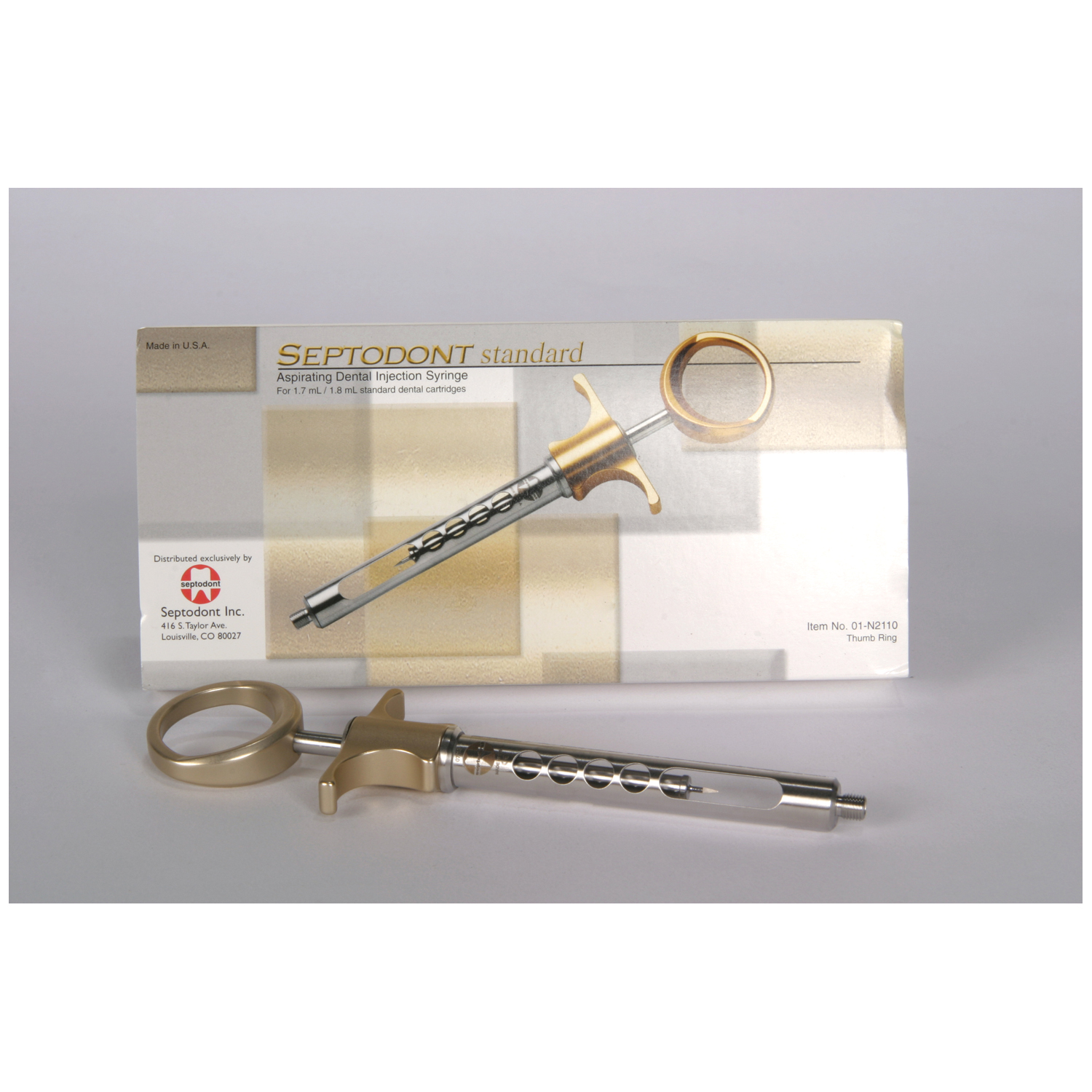 Septodont Aspirating Anesthetic Syringe, Standard, Gold, 1/Pk, N2110 thumbnail 10