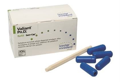 Valiant Ph.D. 3-Spill Amalgam Alloy Capsules, Palladium Enriched/High Copper, Blue, 800 mg, 50/Pkg, 6050430 thumbnail 3