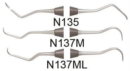 Nordent Scalette® #N137ML, Long Reach, Anterior, Double-End, DuraLite® ColorRings™ Handle, Stainless Steel thumbnail 2
