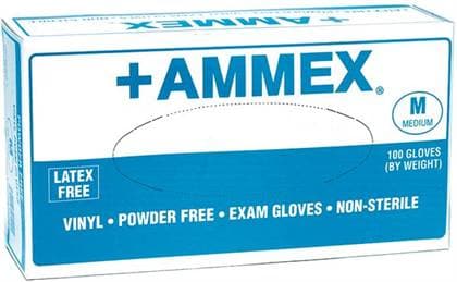 Ammex Vinyl Exam Gloves, Powder Free, Non-Sterile, Small, Clear, 100/Box thumbnail 10