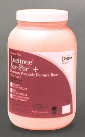 Lucitone Fas-Por+ Denture Base Resin Powder, Light Red Pink, 32-Unit, 640g - -Lucitone Fas-Por + Lt Red.Pink Pdr 32-Unit 640G - Image 1