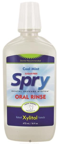 Spry Oral Rinse with Xylitol, Coolmint, 16 oz Bottle thumbnail 2