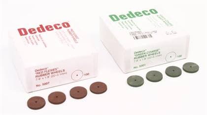 Dedeco Brown Square-Edge Rubber Wheels, 5/8" x 1/16", 100/Bx, 5030 thumbnail 3