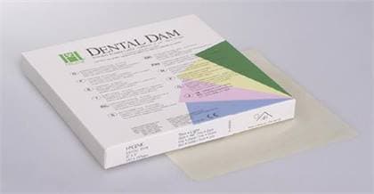 Hygenic 6" x 6" Medium Blue Rubber Dental Dam, Package of 36 - Hygenic 6" x 6" Medium Blue Rubber Dental Dam, Package of 36 - Image 1