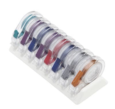 Zirc E-Z ID Tape System, Jewel Assorted Colors, 8 Rolls of 3 ft x 1/4" Tape with Dispenser Rack, 70Z315 thumbnail 6